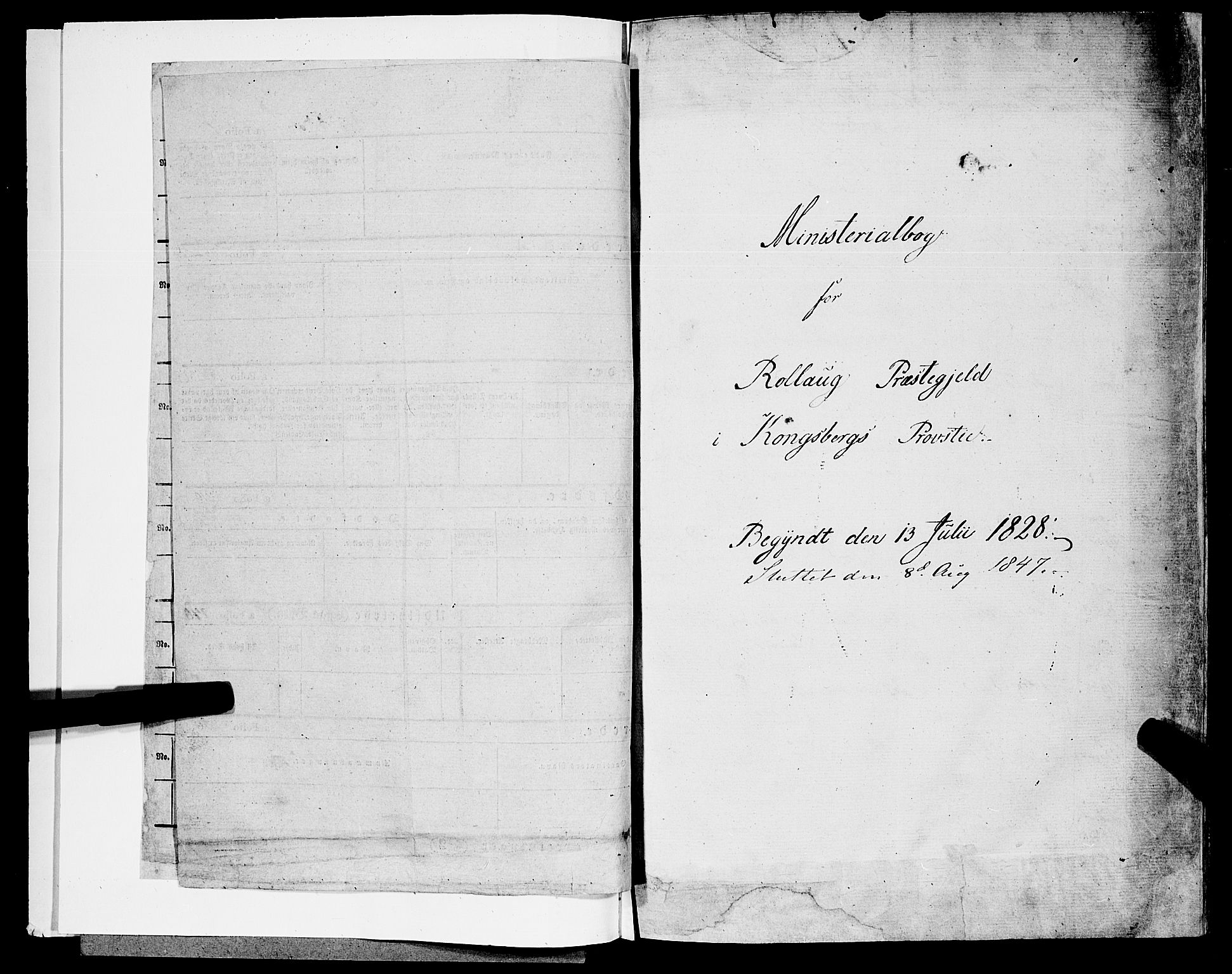 Rollag kirkebøker, AV/SAKO-A-240/F/Fa/L0007: Parish register (official) no. I 7, 1828-1847, p. 1