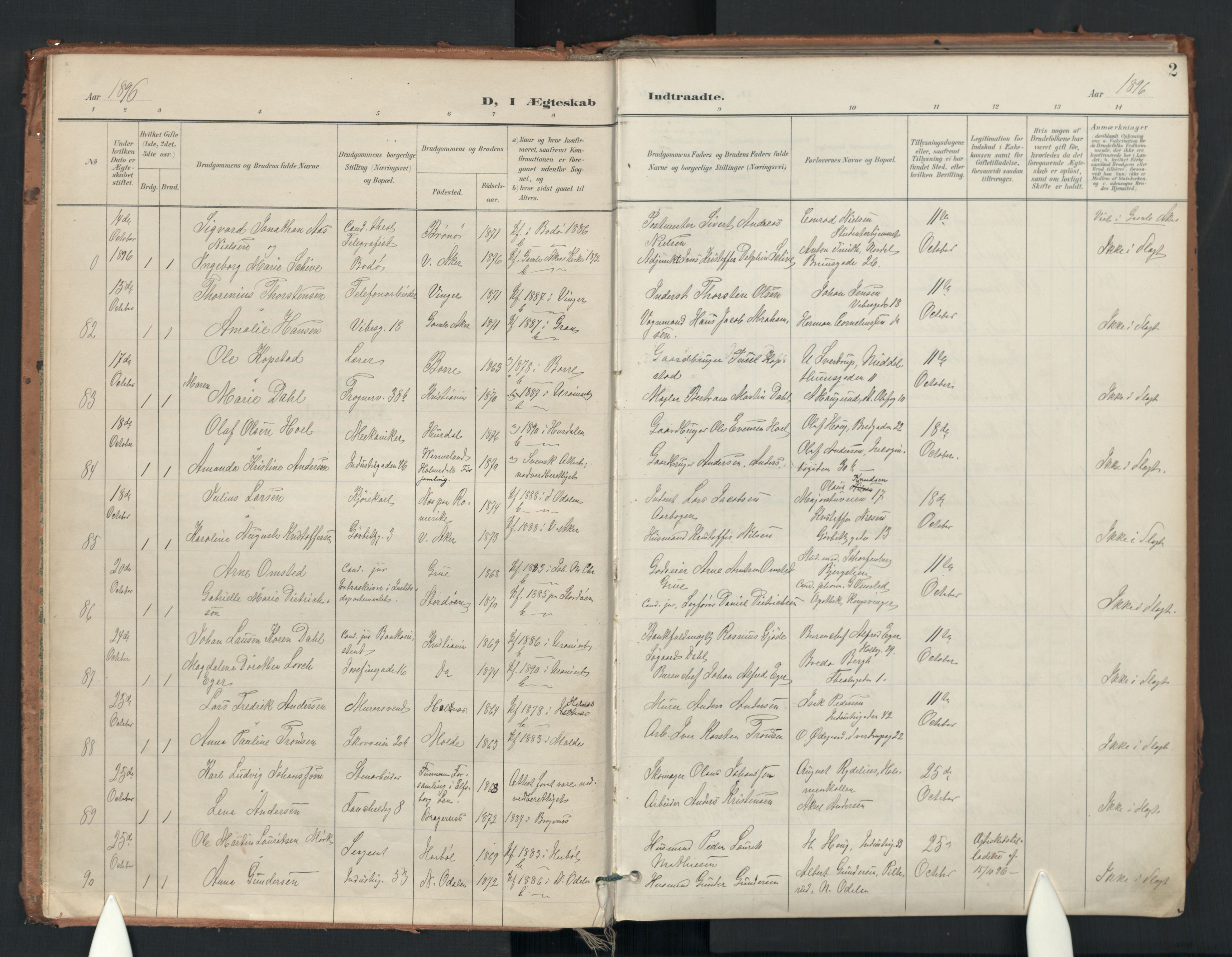 Uranienborg prestekontor Kirkebøker, AV/SAO-A-10877/F/Fa/L0007: Parish register (official) no. 7, 1896-1914, p. 2