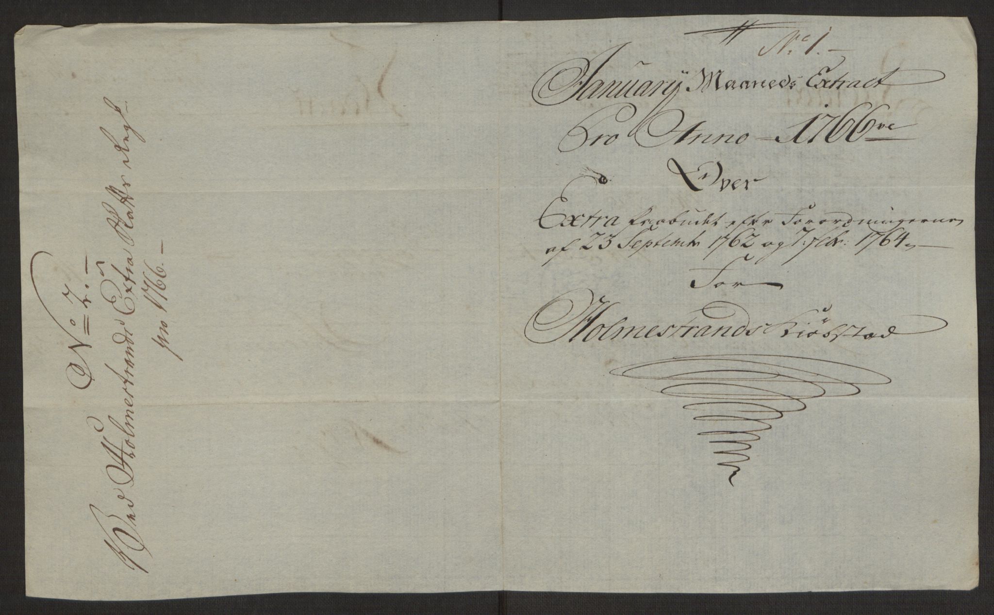 Rentekammeret inntil 1814, Reviderte regnskaper, Byregnskaper, AV/RA-EA-4066/R/Rh/L0163/0001: [H4] Kontribusjonsregnskap / Ekstraskatt, Holmestrand, 1762-1772, p. 262