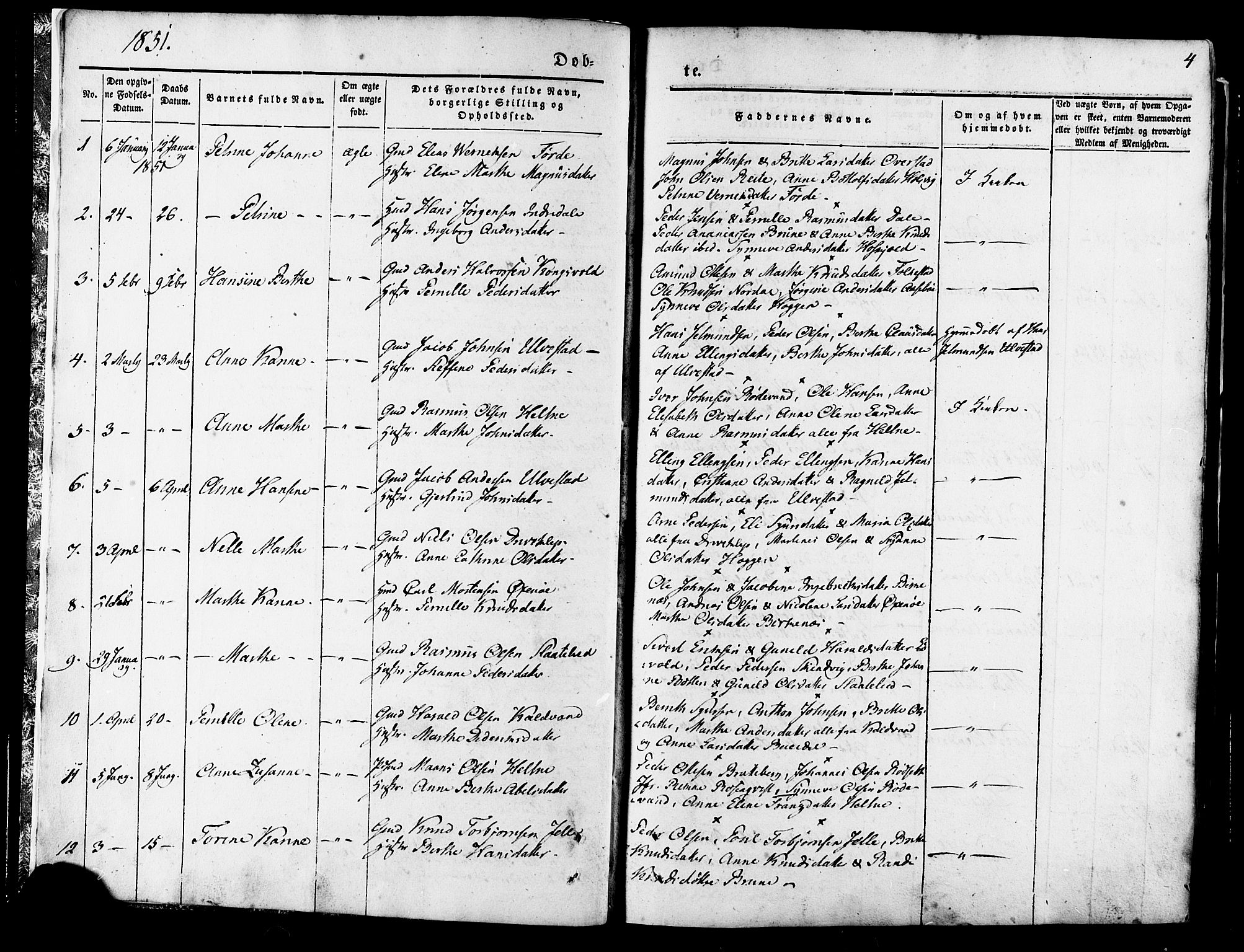 Ministerialprotokoller, klokkerbøker og fødselsregistre - Møre og Romsdal, SAT/A-1454/511/L0140: Parish register (official) no. 511A07, 1851-1878, p. 4