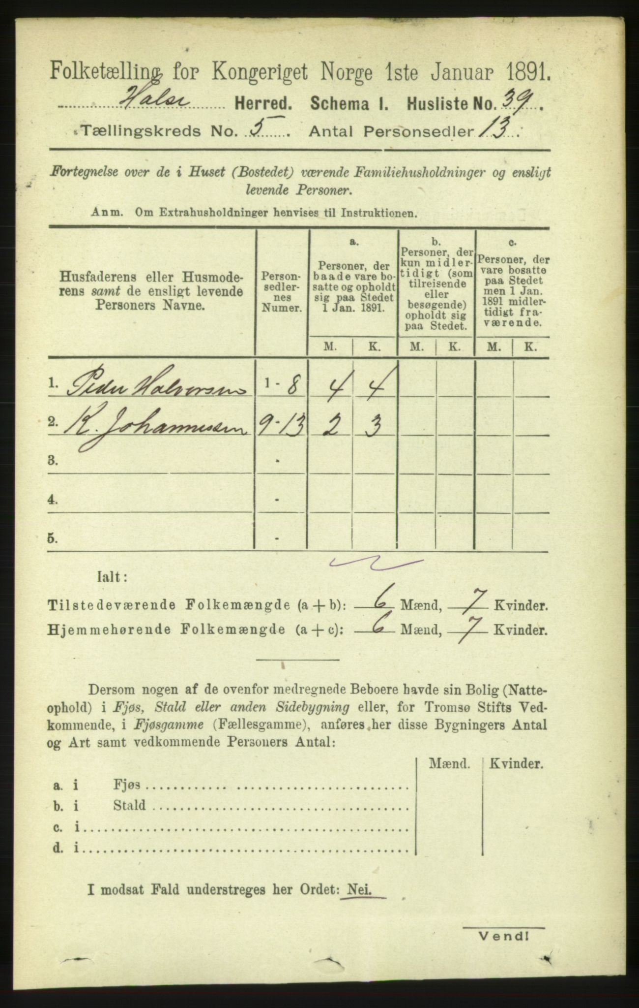 RA, 1891 census for 1571 Halsa, 1891, p. 1128