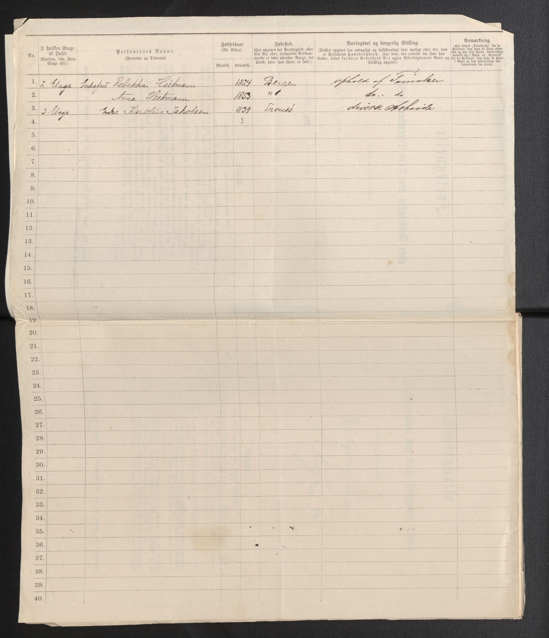 SAB, 1885 census for 1301 Bergen, 1885, p. 4818