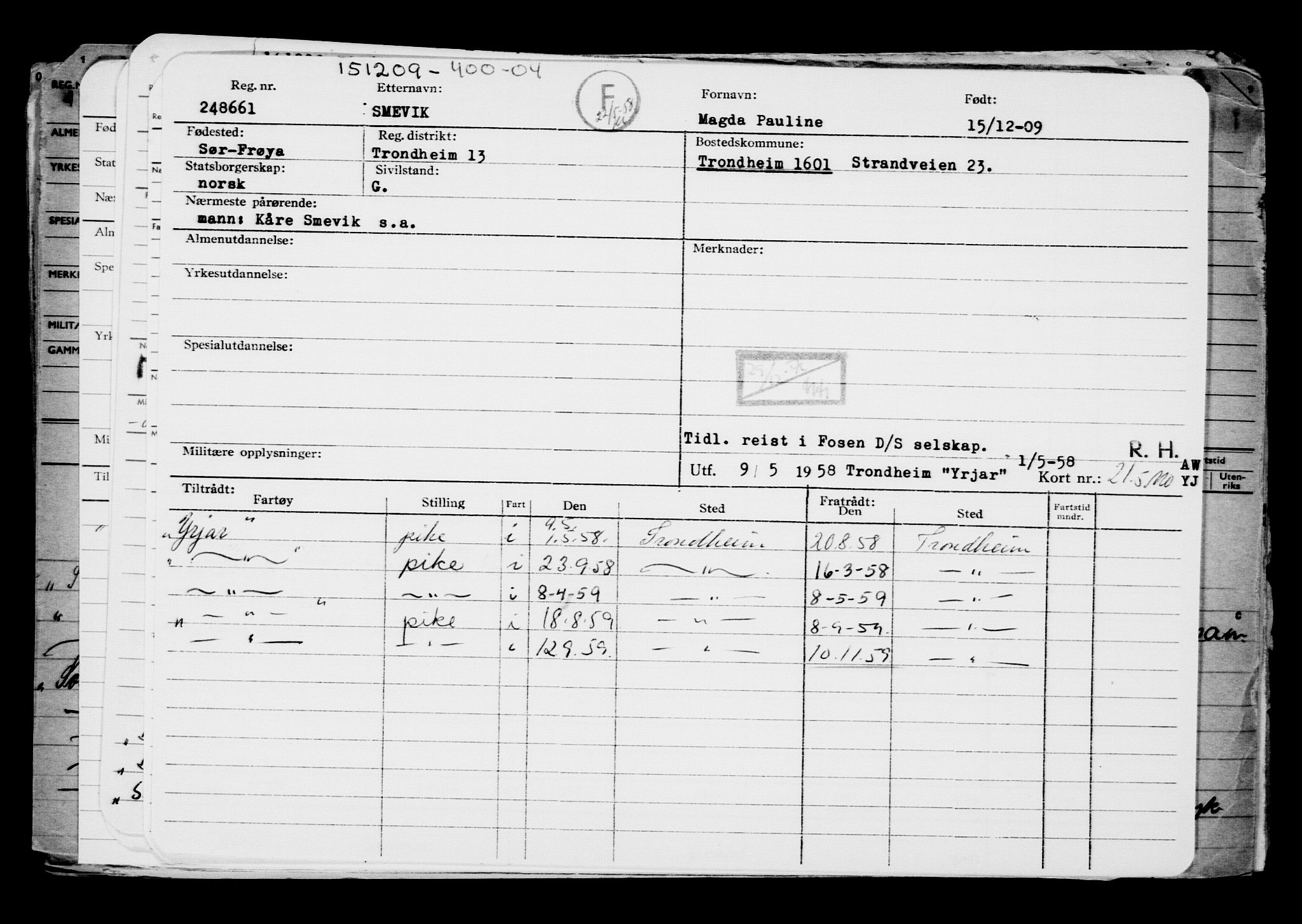 Direktoratet for sjømenn, AV/RA-S-3545/G/Gb/L0087: Hovedkort, 1909-1910, p. 236