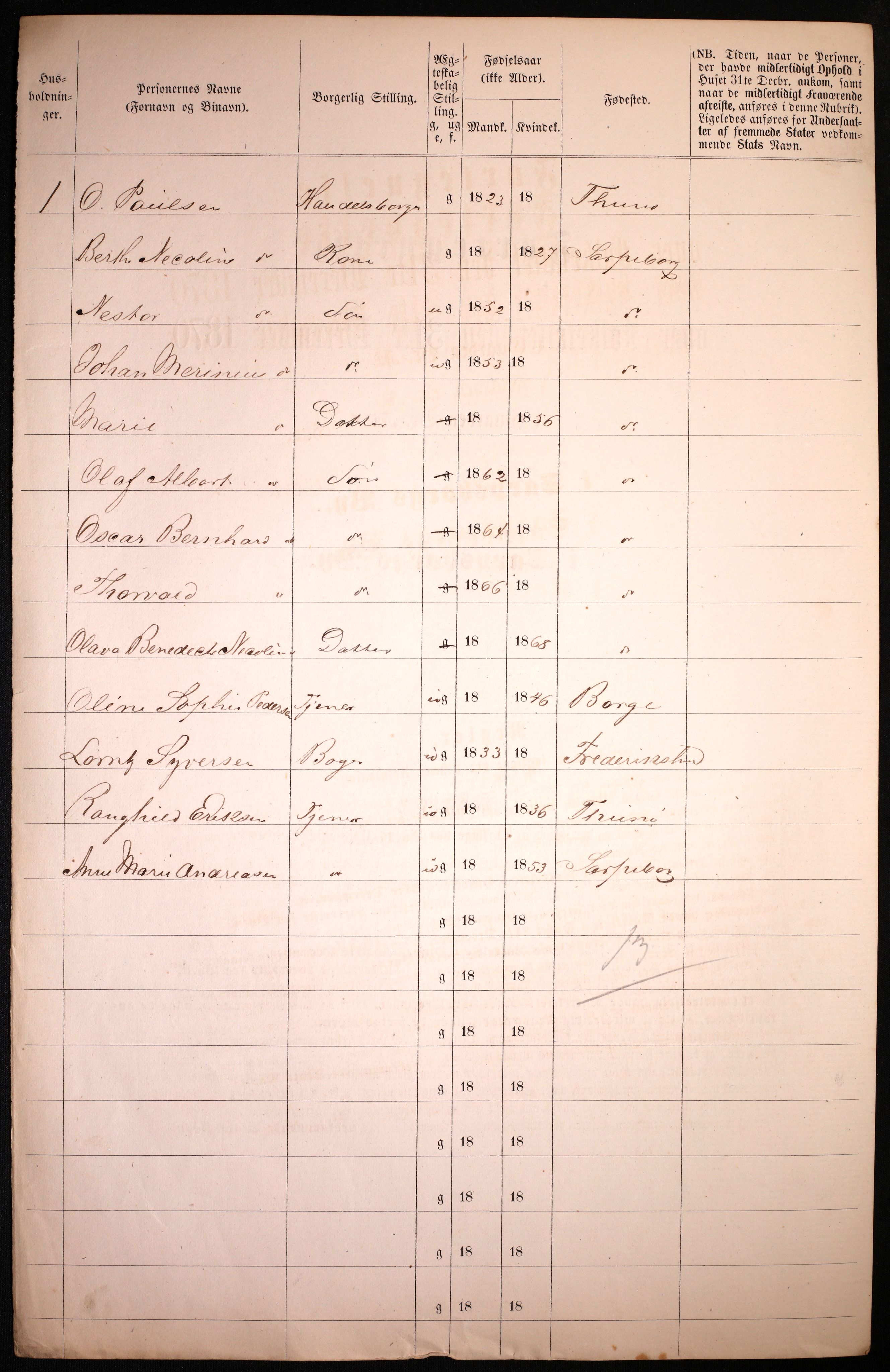 RA, 1870 census for 0102 Sarpsborg, 1870, p. 546