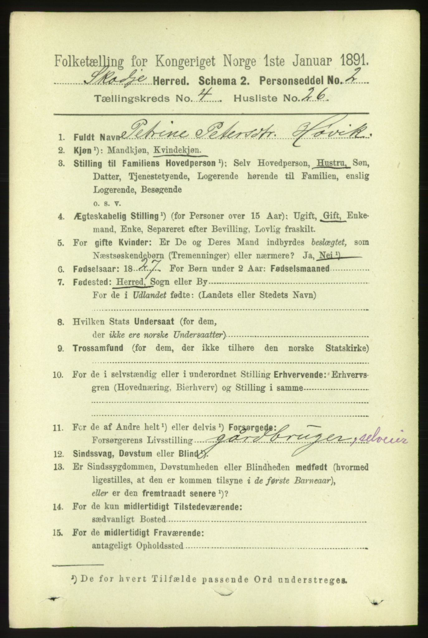 RA, 1891 census for 1529 Skodje, 1891, p. 728