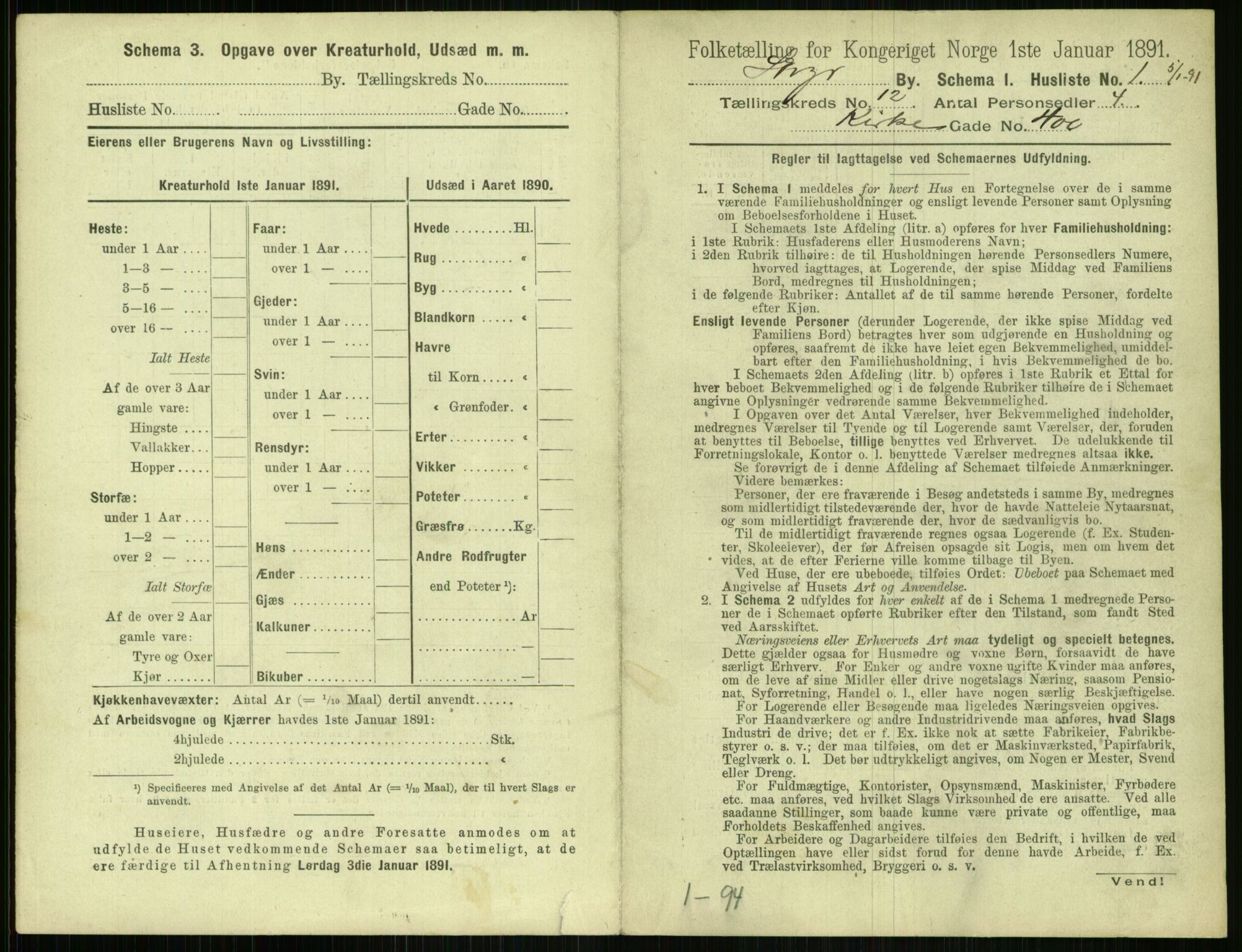 RA, 1891 census for 1103 Stavanger, 1891, p. 2161