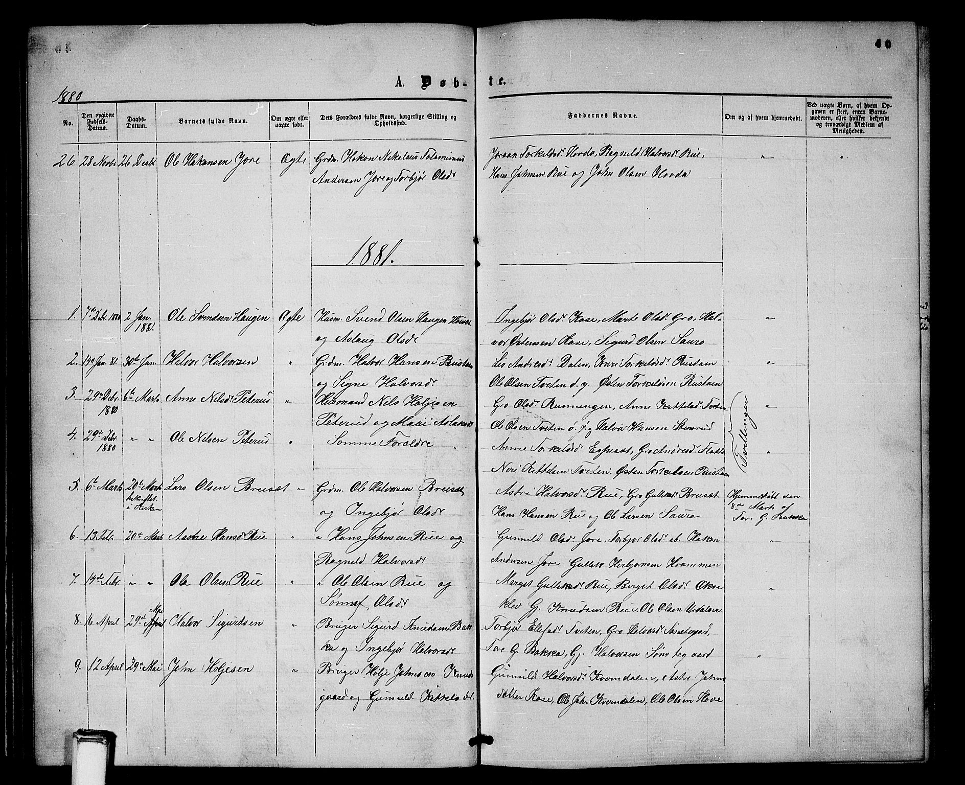 Gransherad kirkebøker, SAKO/A-267/G/Gb/L0002: Parish register (copy) no. II 2, 1860-1886, p. 40