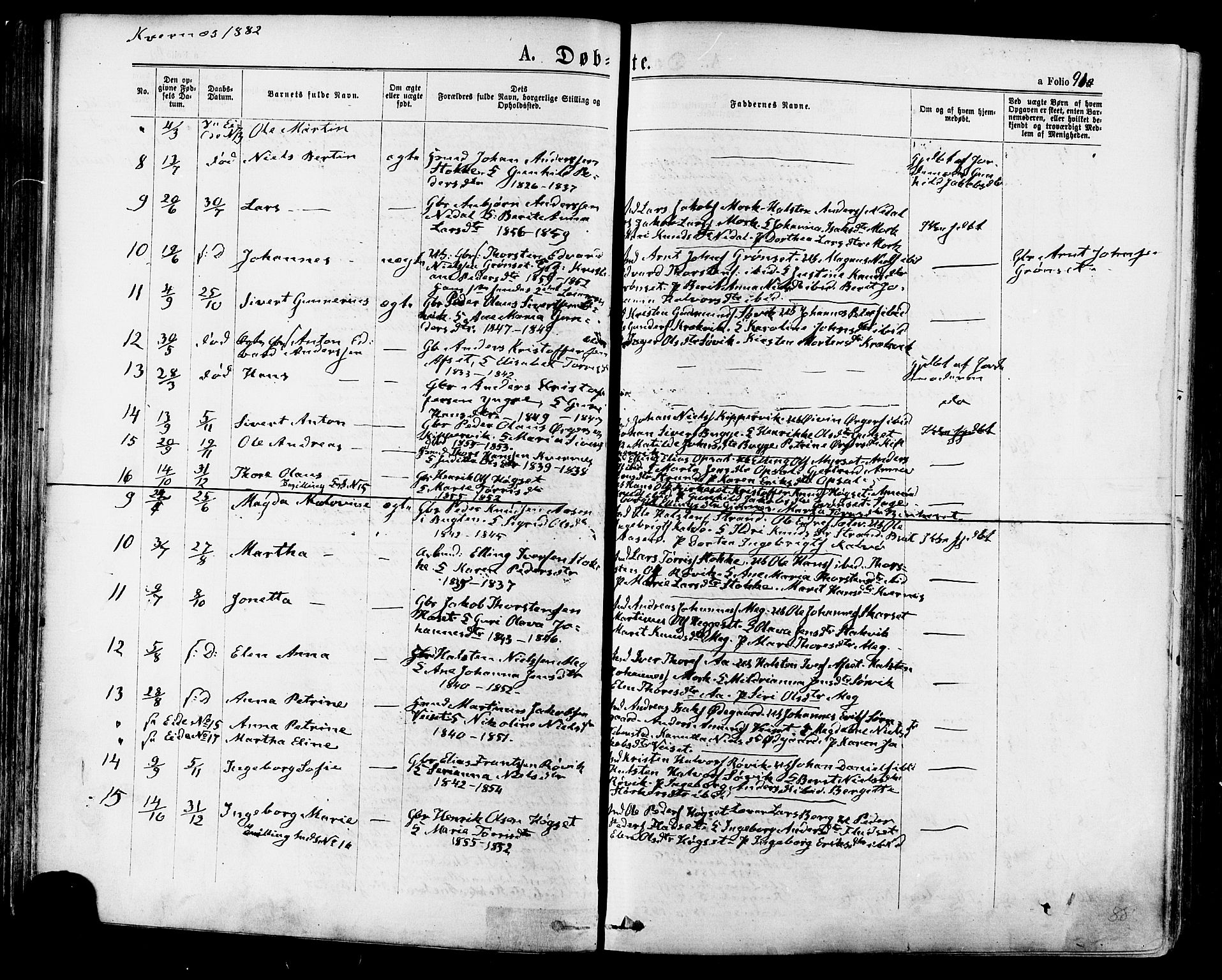Ministerialprotokoller, klokkerbøker og fødselsregistre - Møre og Romsdal, SAT/A-1454/568/L0805: Parish register (official) no. 568A12 /1, 1869-1884, p. 91