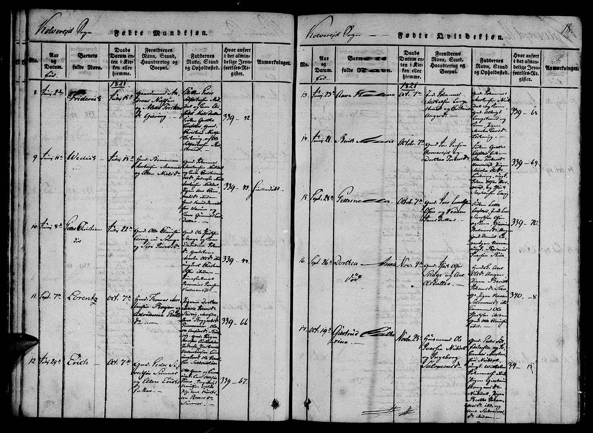 Ministerialprotokoller, klokkerbøker og fødselsregistre - Nord-Trøndelag, SAT/A-1458/780/L0636: Parish register (official) no. 780A03 /1, 1815-1830, p. 18