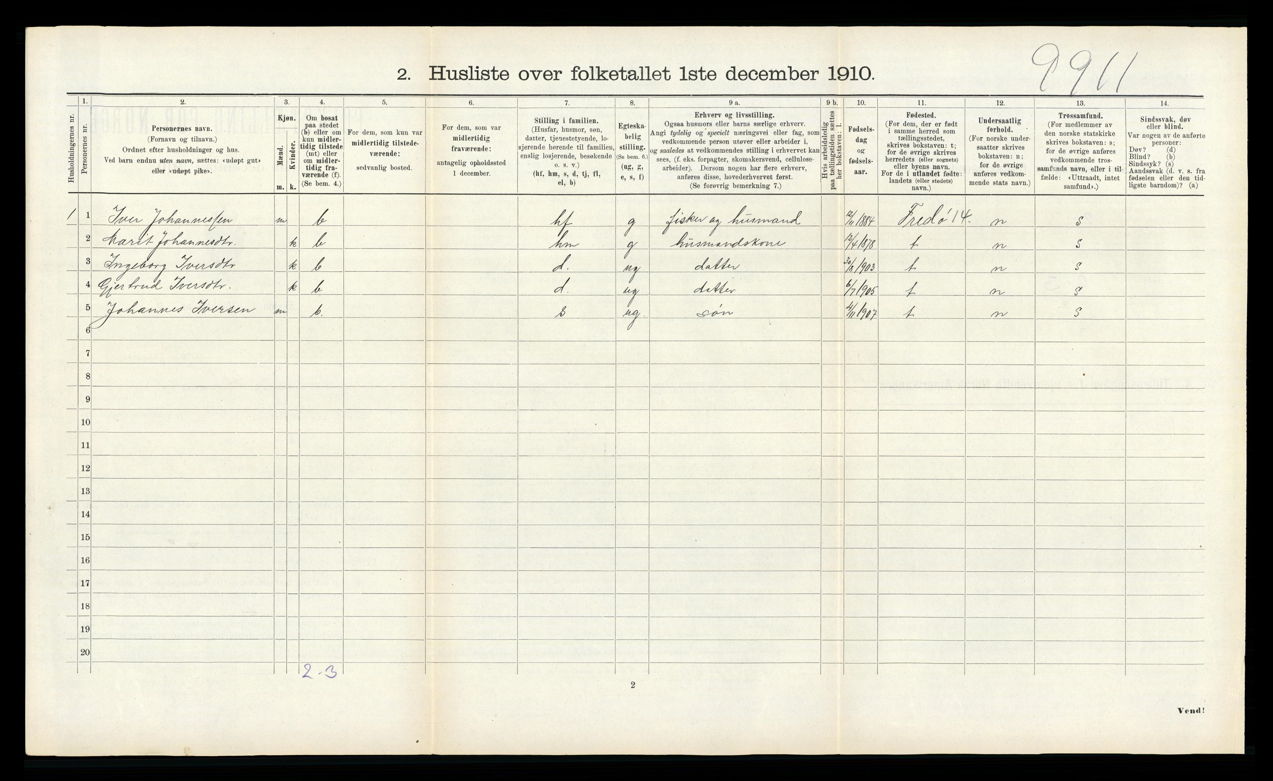 RA, 1910 census for Bremsnes, 1910, p. 247