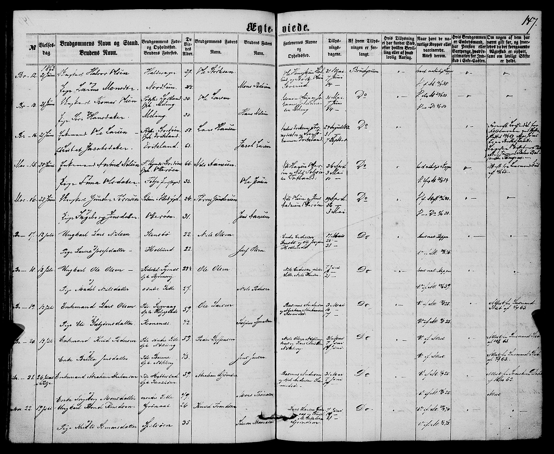 Finnås sokneprestembete, SAB/A-99925/H/Ha/Haa/Haaa/L0008: Parish register (official) no. A 8, 1863-1872, p. 147