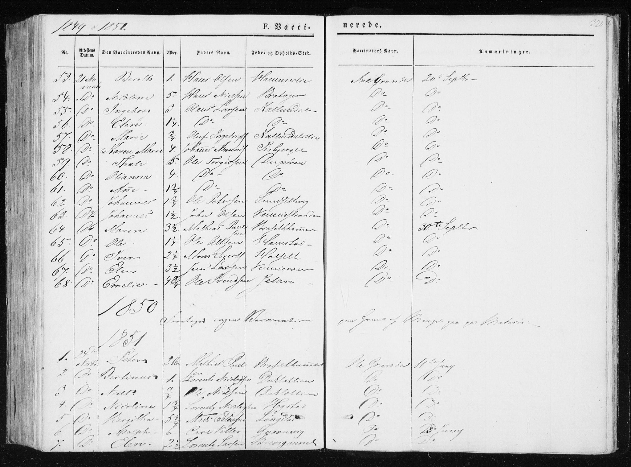 Ministerialprotokoller, klokkerbøker og fødselsregistre - Nord-Trøndelag, SAT/A-1458/733/L0323: Parish register (official) no. 733A02, 1843-1870, p. 320
