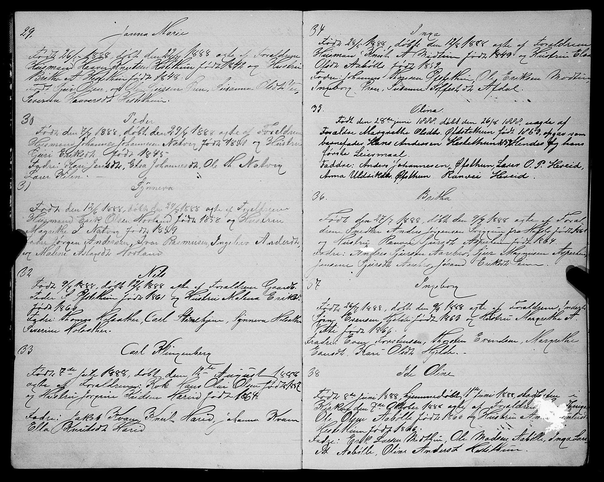 Årdal sokneprestembete, AV/SAB-A-81701: Parish register (copy) no. A 1, 1887-1898