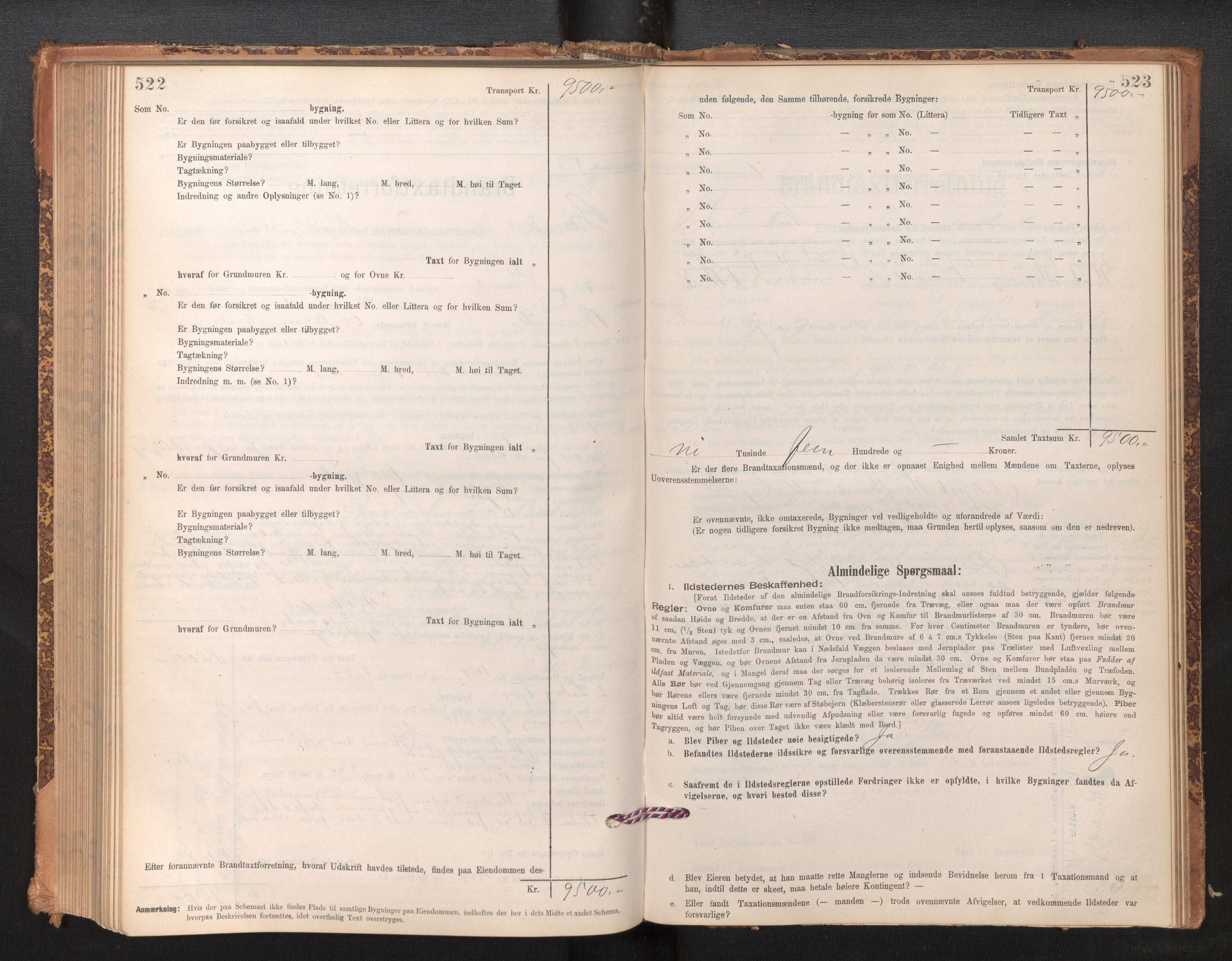 Lensmannen i Bruvik, AV/SAB-A-31301/0012/L0006: Branntakstprotokoll, skjematakst, 1894-1906, p. 522-523