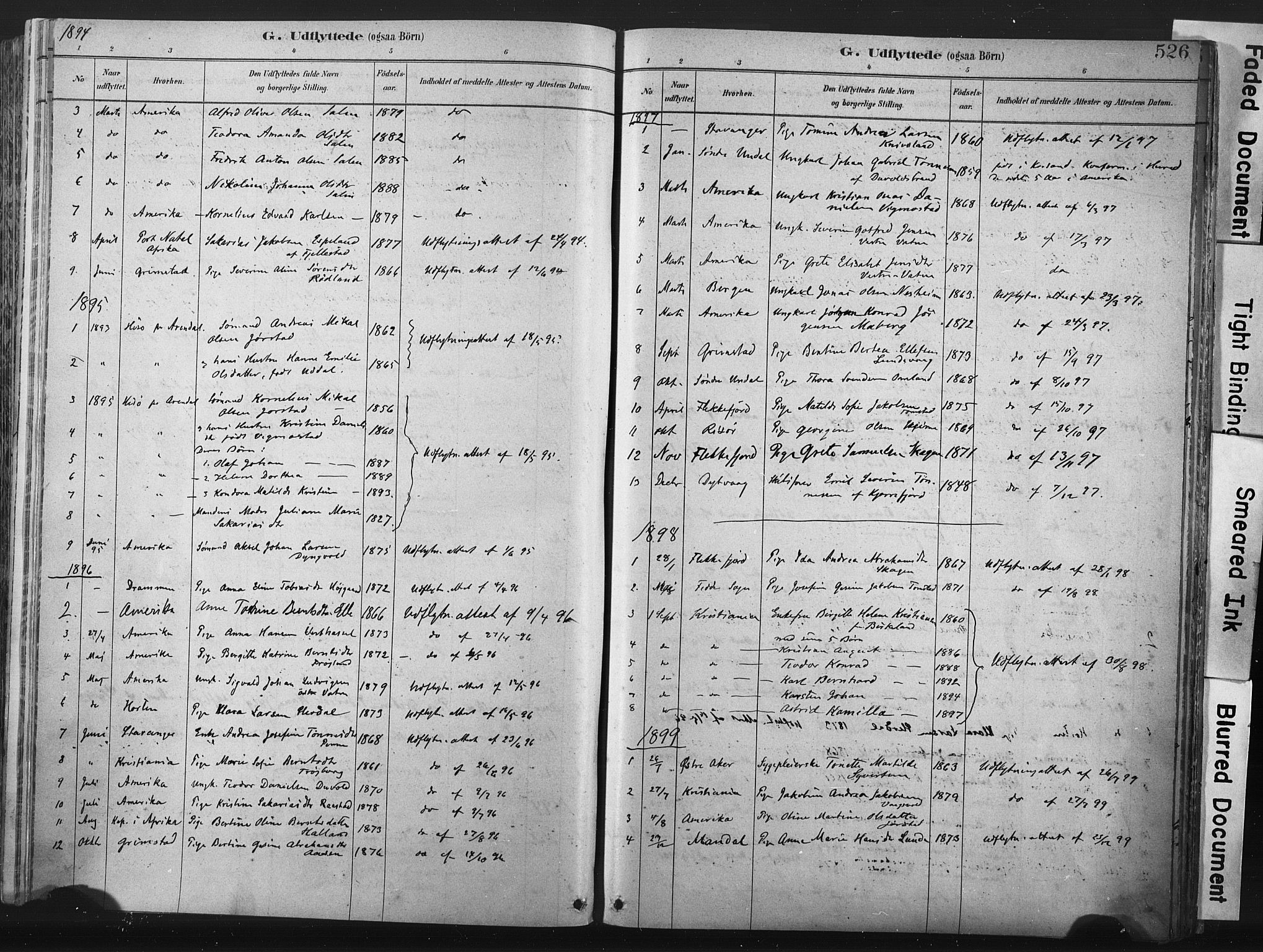 Lista sokneprestkontor, SAK/1111-0027/F/Fa/L0012: Parish register (official) no. A 12, 1879-1903, p. 526