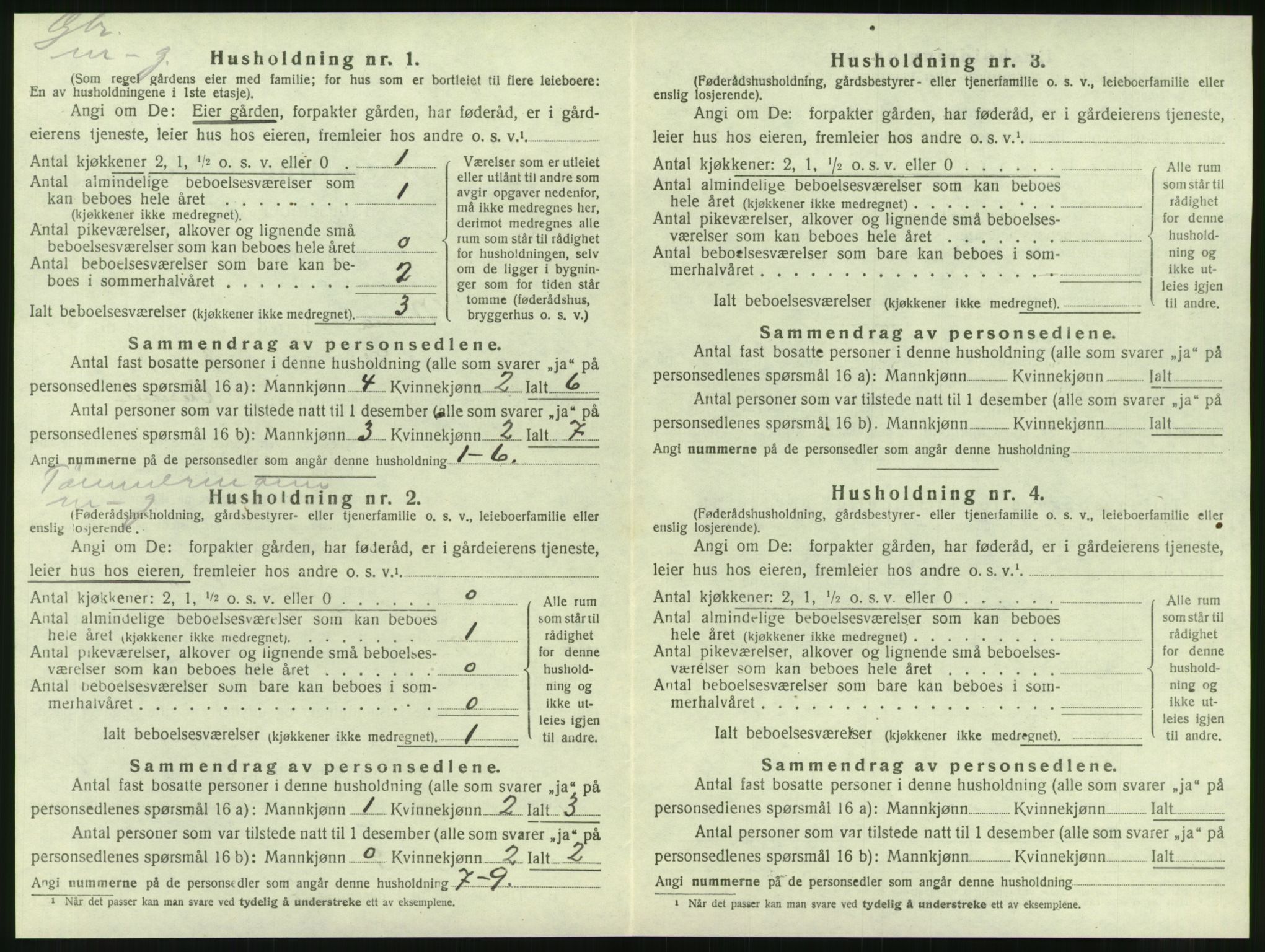 SAT, 1920 census for Nesna, 1920, p. 1062