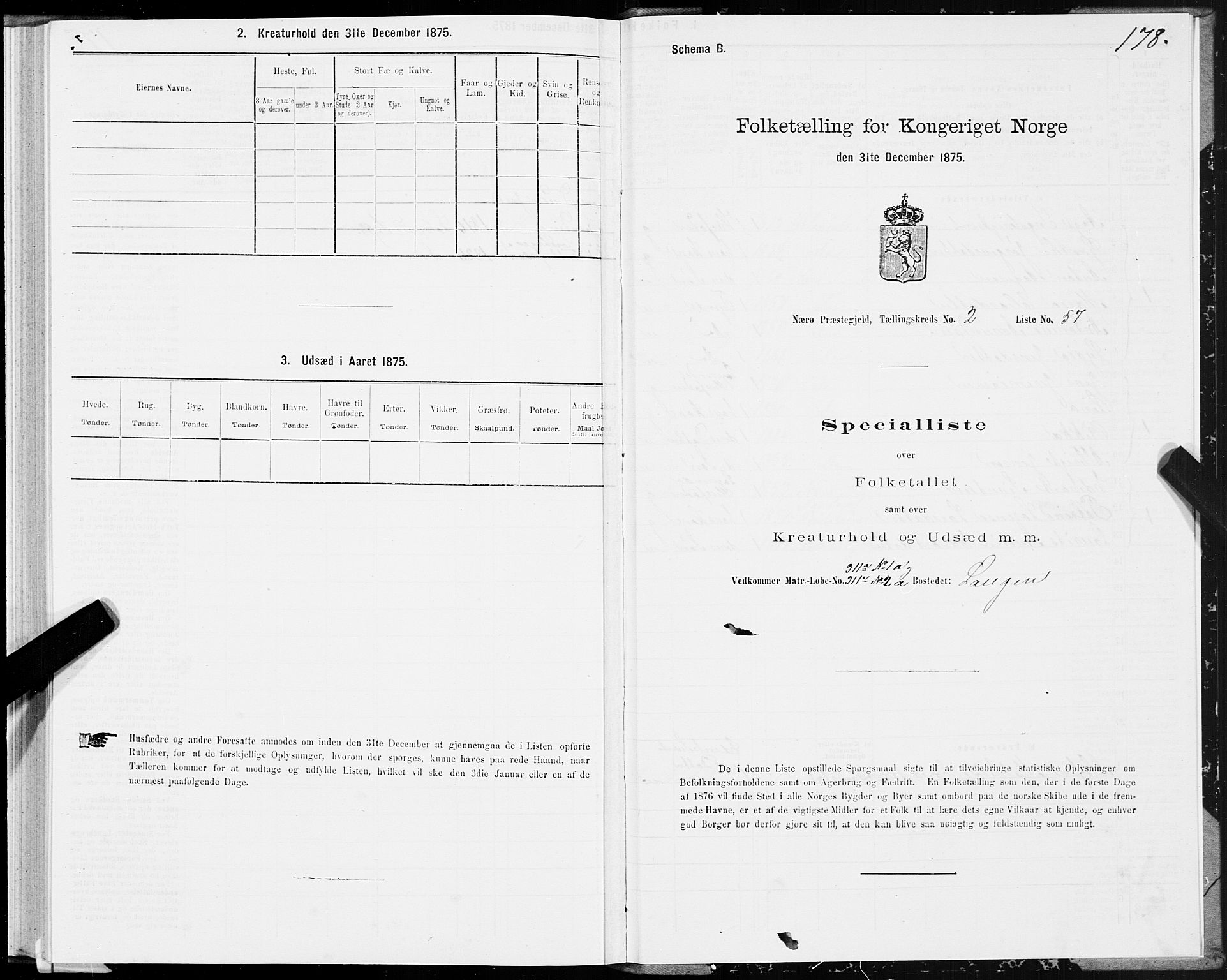 SAT, 1875 census for 1751P Nærøy, 1875, p. 1178
