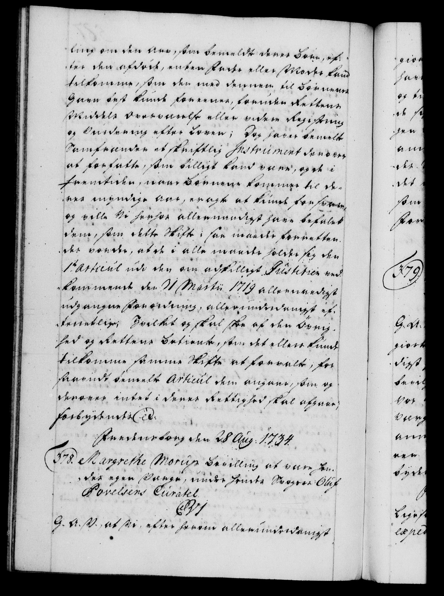 Danske Kanselli 1572-1799, AV/RA-EA-3023/F/Fc/Fca/Fcaa/L0028: Norske registre, 1733-1734, p. 587b