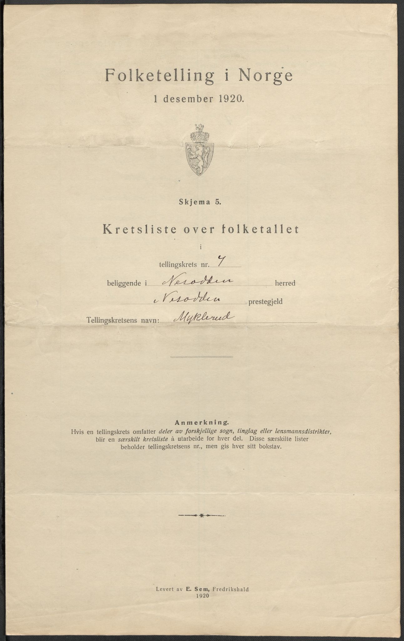 SAO, 1920 census for Nesodden, 1920, p. 34