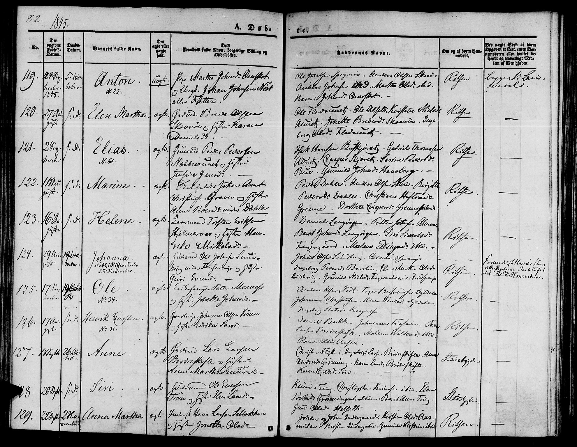Ministerialprotokoller, klokkerbøker og fødselsregistre - Sør-Trøndelag, SAT/A-1456/646/L0610: Parish register (official) no. 646A08, 1837-1847, p. 82