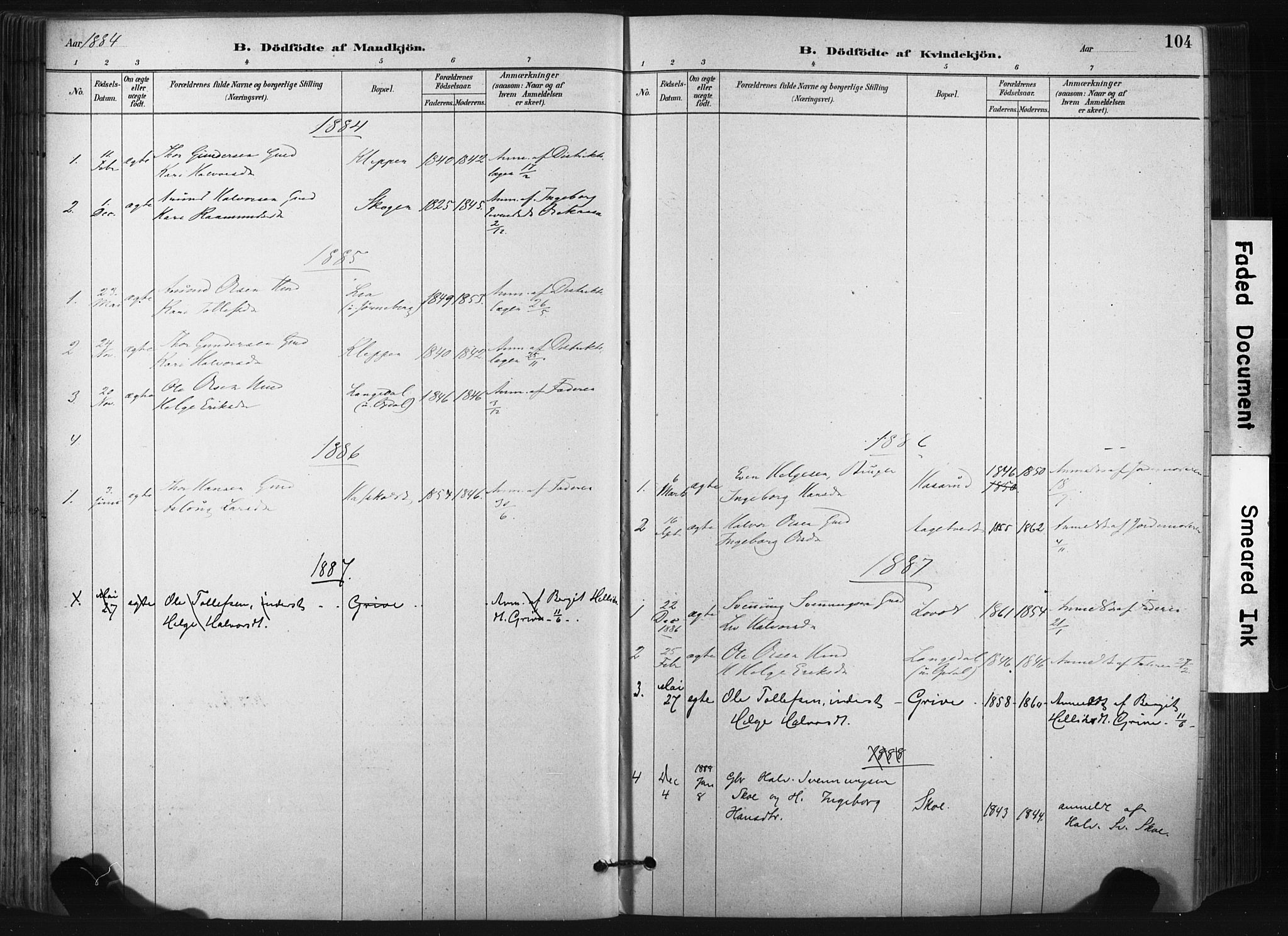 Bø kirkebøker, AV/SAKO-A-257/F/Fa/L0010: Parish register (official) no. 10, 1880-1892, p. 104