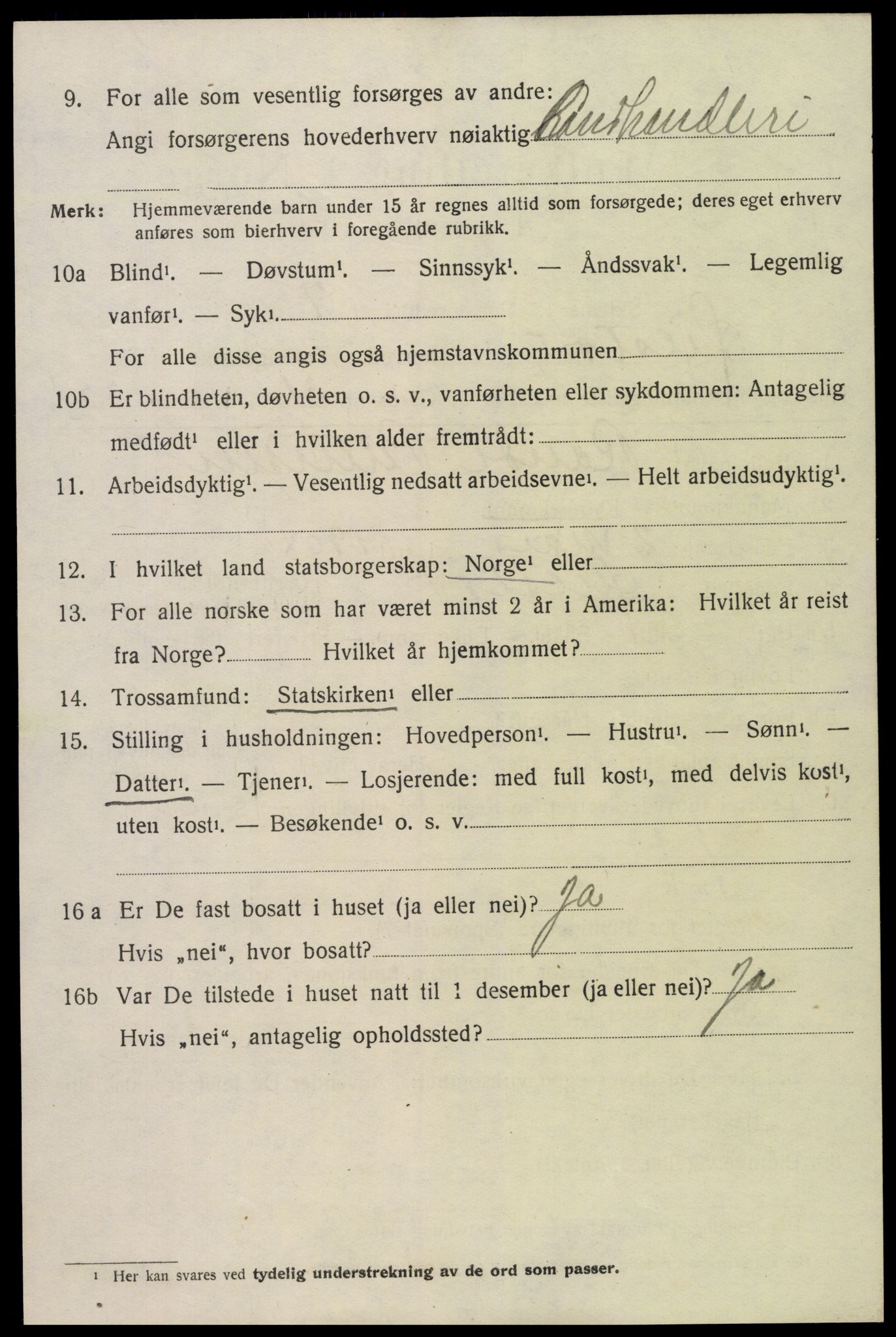 SAK, 1920 census for Øyestad, 1920, p. 7517
