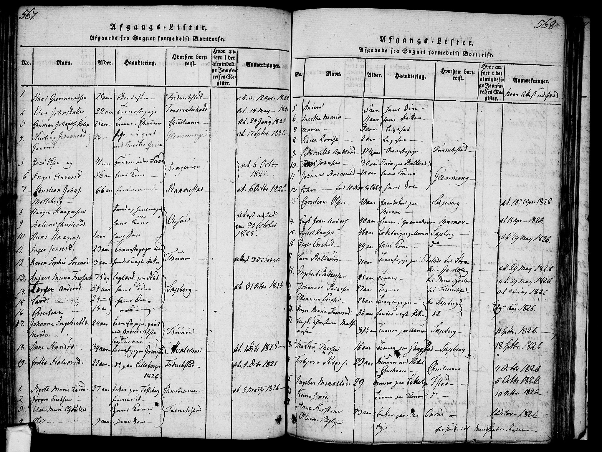 Borge prestekontor Kirkebøker, SAO/A-10903/F/Fa/L0003: Parish register (official) no. I 3, 1815-1836, p. 567-568