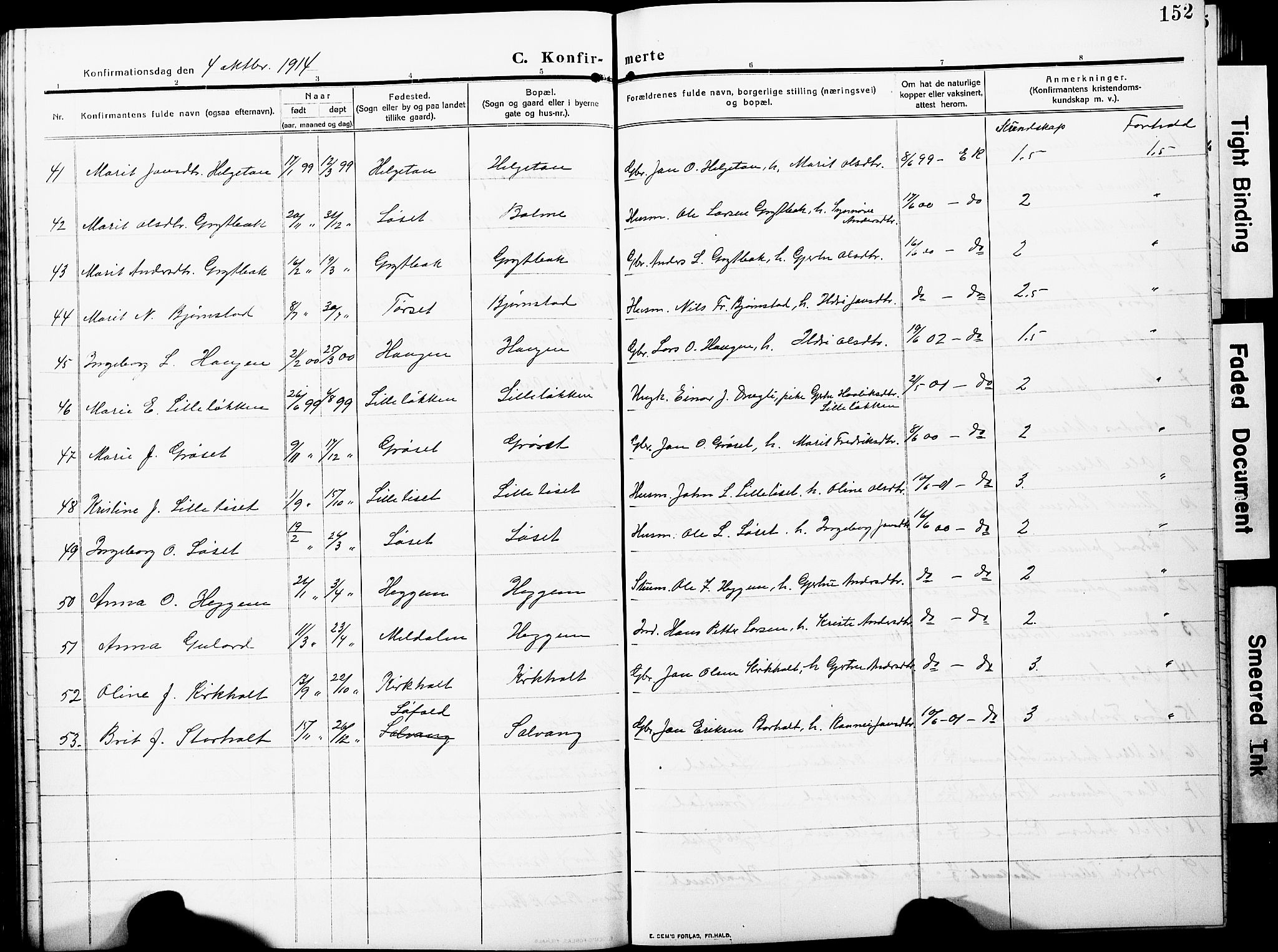 Ministerialprotokoller, klokkerbøker og fødselsregistre - Møre og Romsdal, AV/SAT-A-1454/598/L1079: Parish register (copy) no. 598C04, 1909-1927, p. 152