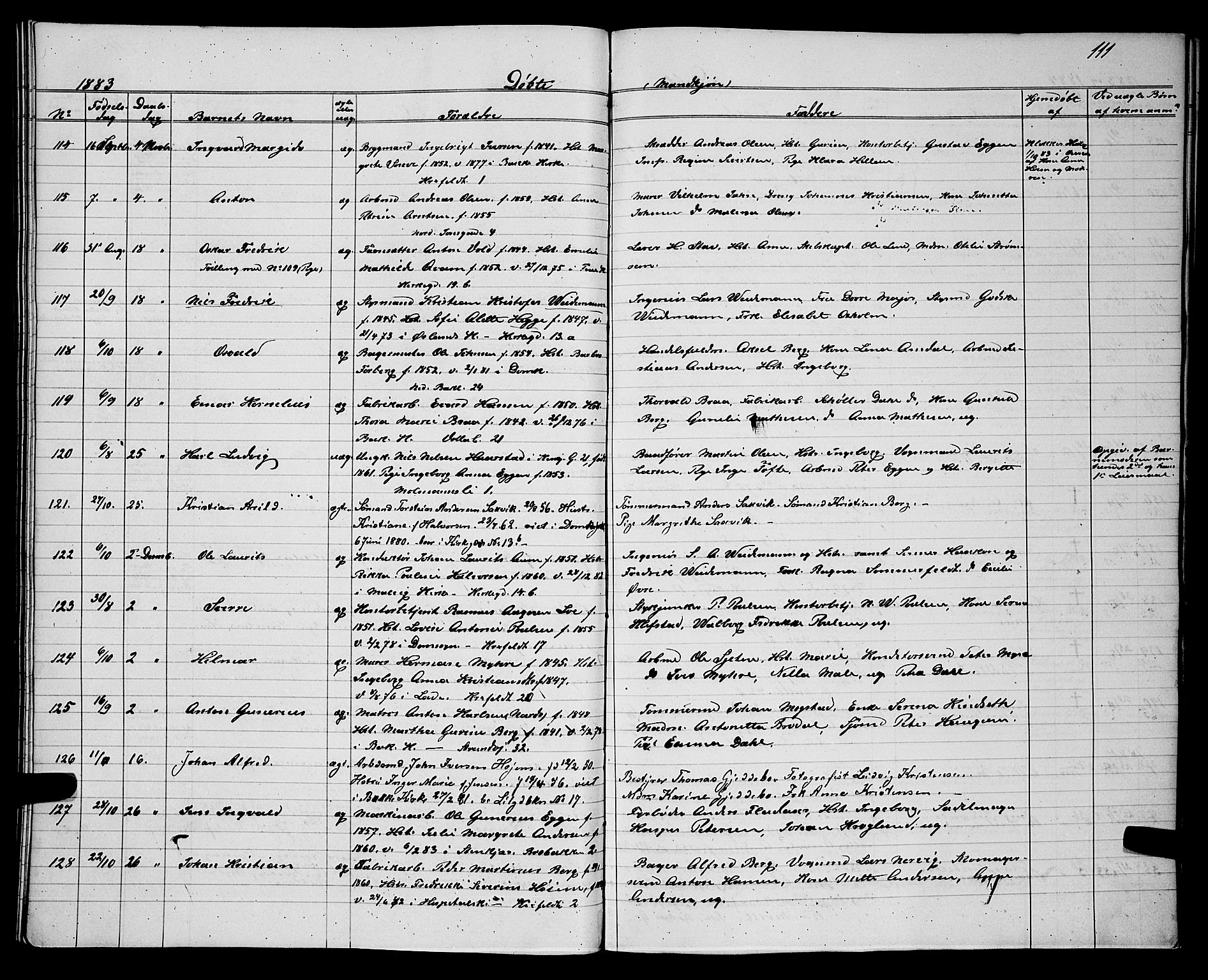 Ministerialprotokoller, klokkerbøker og fødselsregistre - Sør-Trøndelag, SAT/A-1456/604/L0220: Parish register (copy) no. 604C03, 1870-1885, p. 111