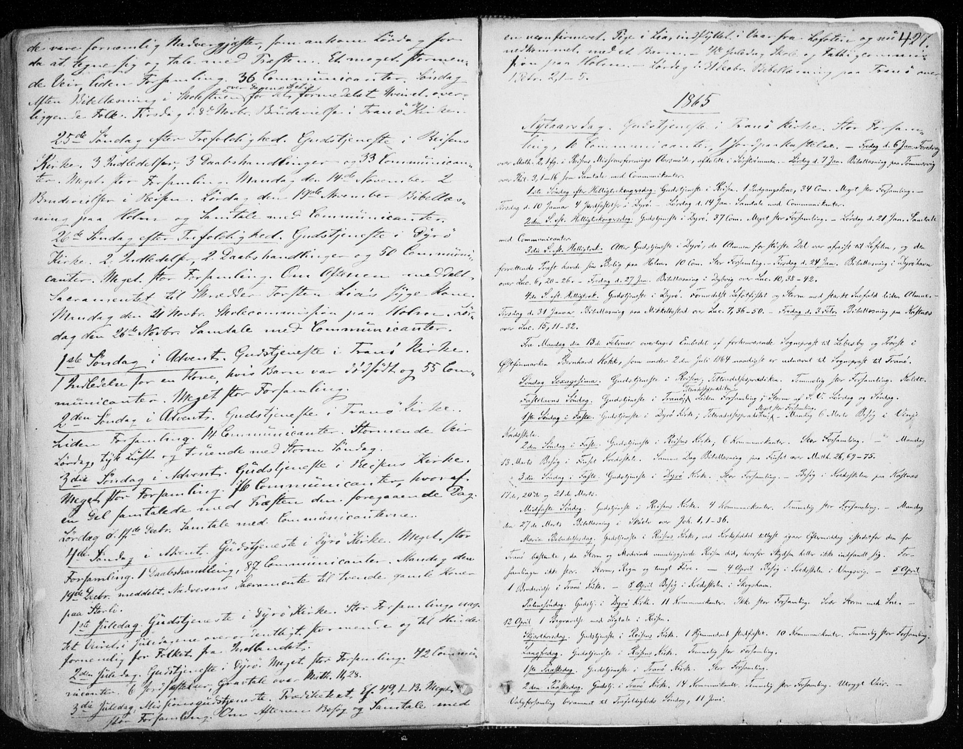 Tranøy sokneprestkontor, AV/SATØ-S-1313/I/Ia/Iaa/L0007kirke: Parish register (official) no. 7, 1856-1866, p. 427
