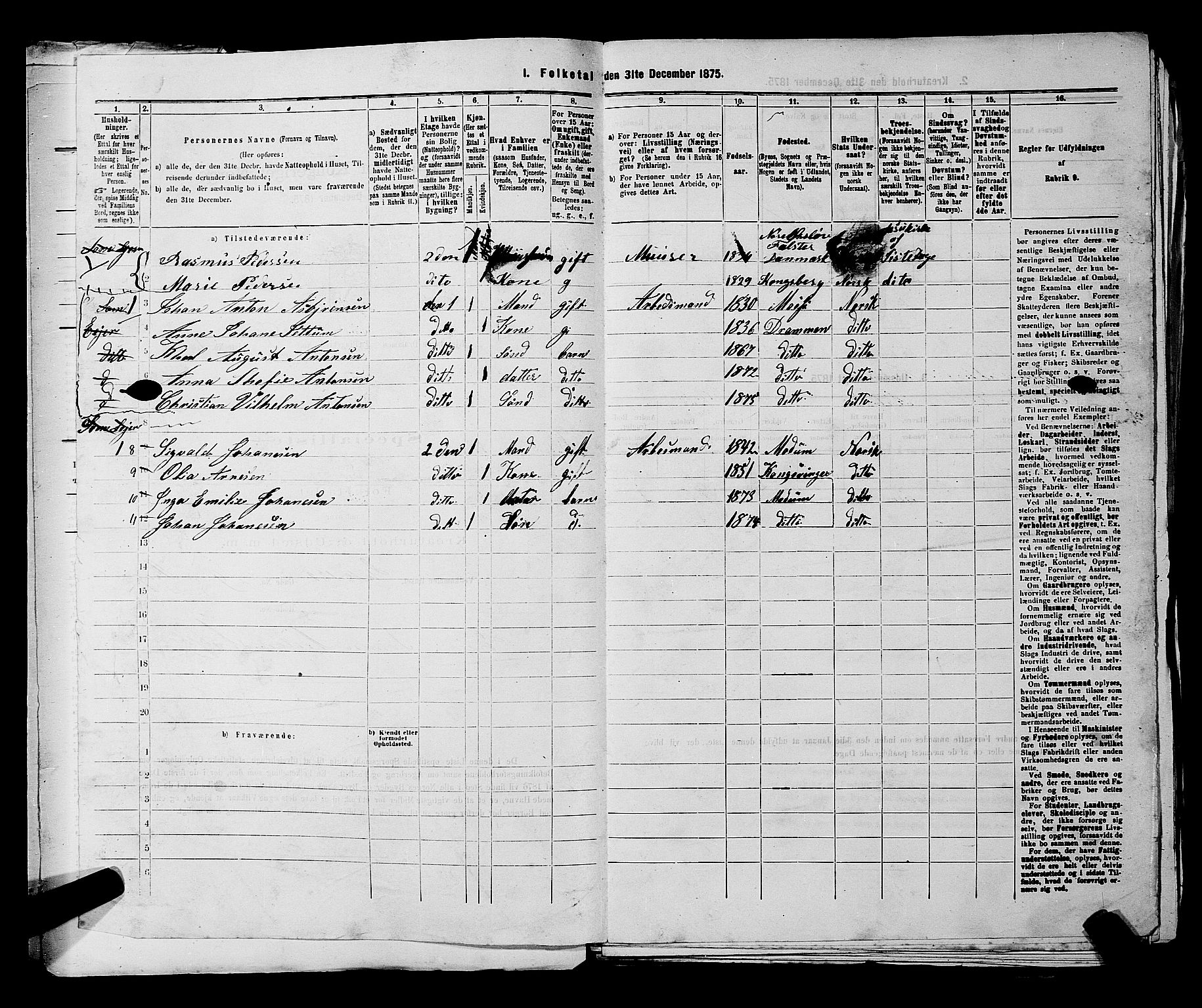 SAKO, 1875 census for 0602 Drammen, 1875, p. 679