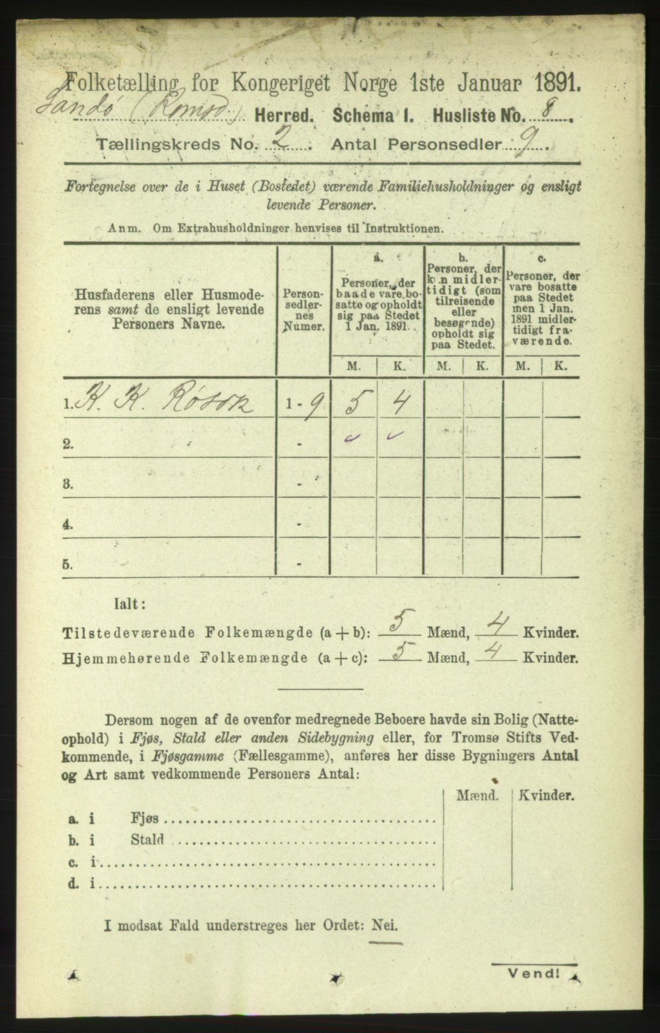 RA, 1891 census for 1546 Sandøy, 1891, p. 475