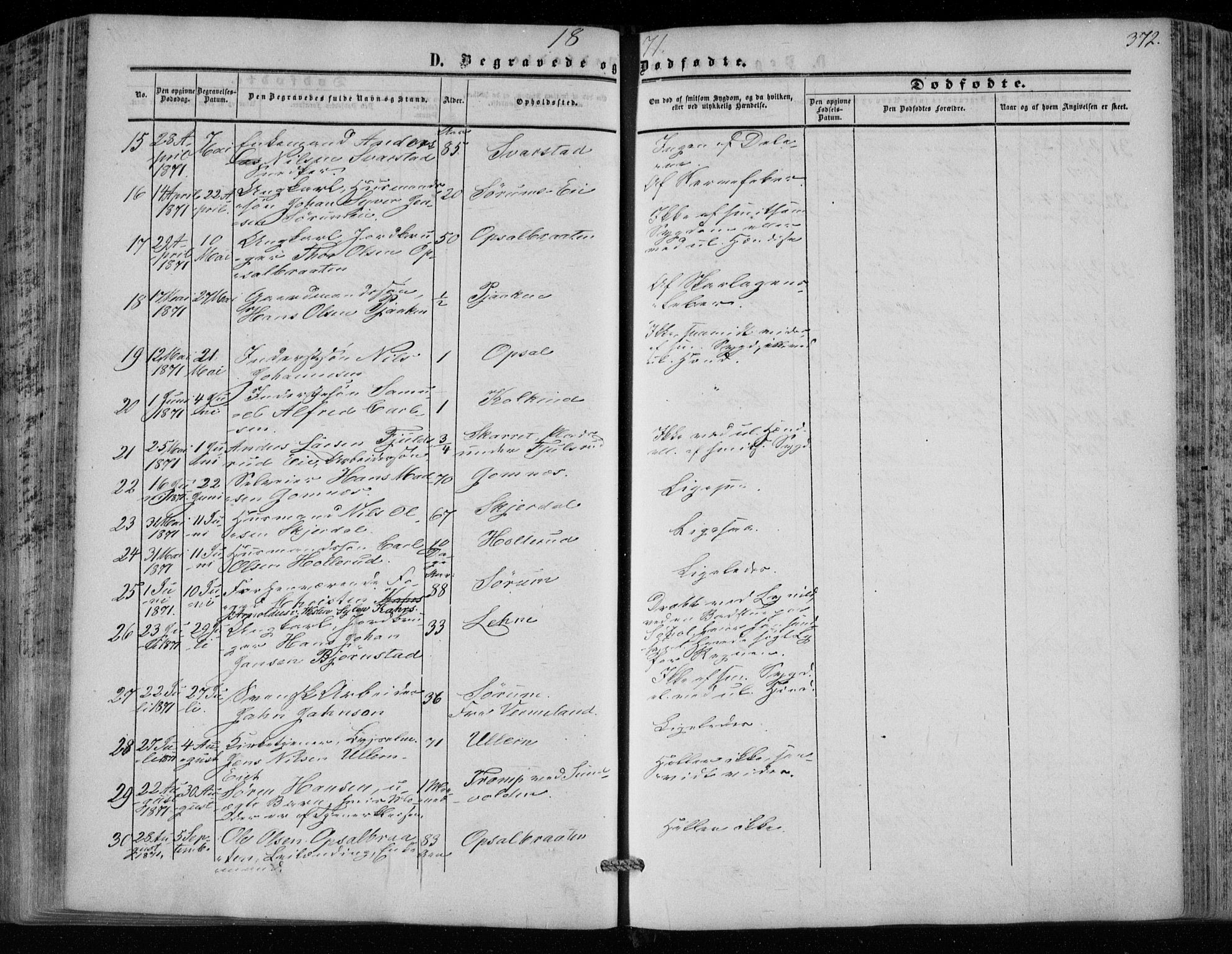 Hole kirkebøker, AV/SAKO-A-228/F/Fa/L0006: Parish register (official) no. I 6, 1852-1872, p. 372