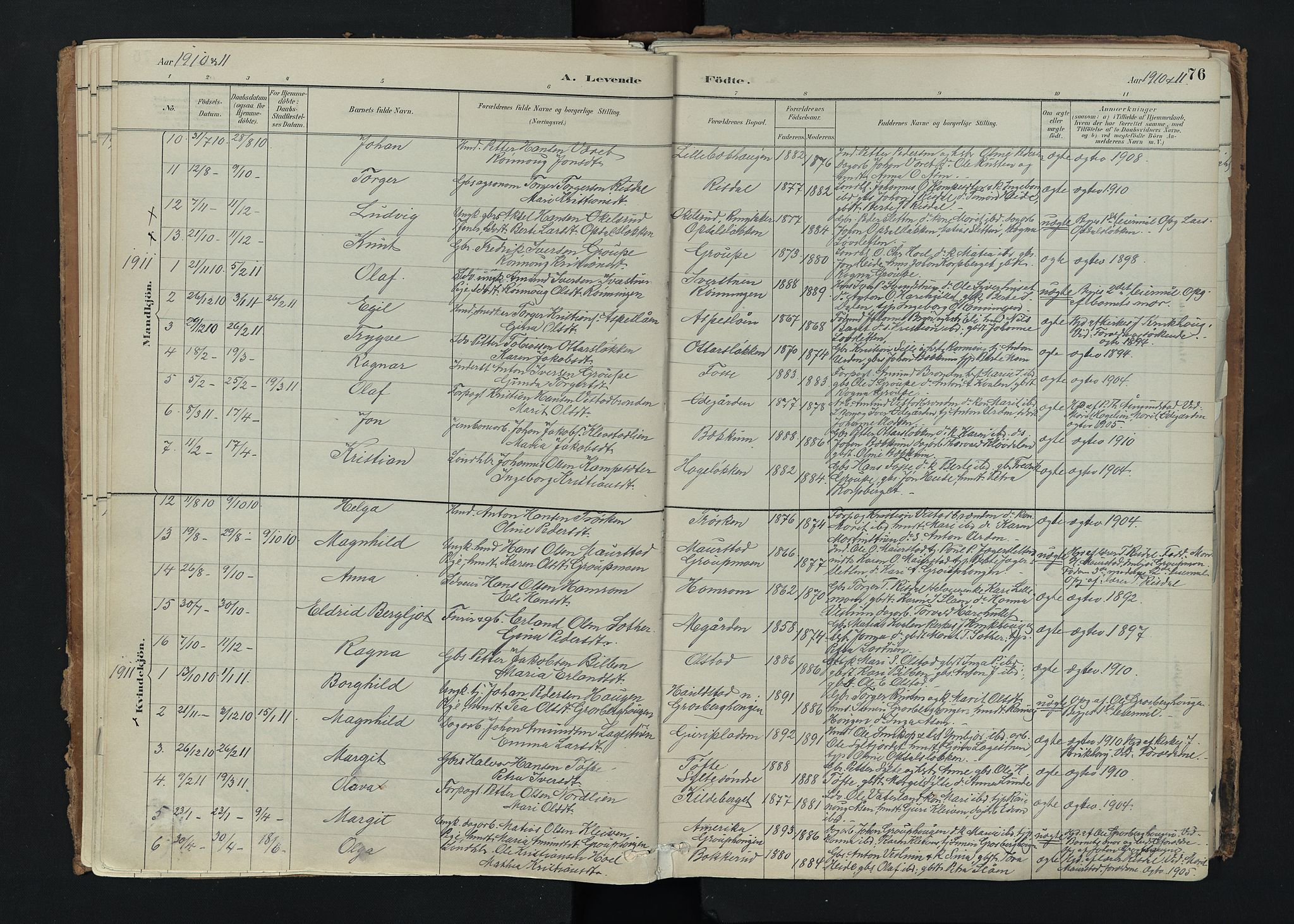 Nord-Fron prestekontor, SAH/PREST-080/H/Ha/Haa/L0005: Parish register (official) no. 5, 1884-1914, p. 76