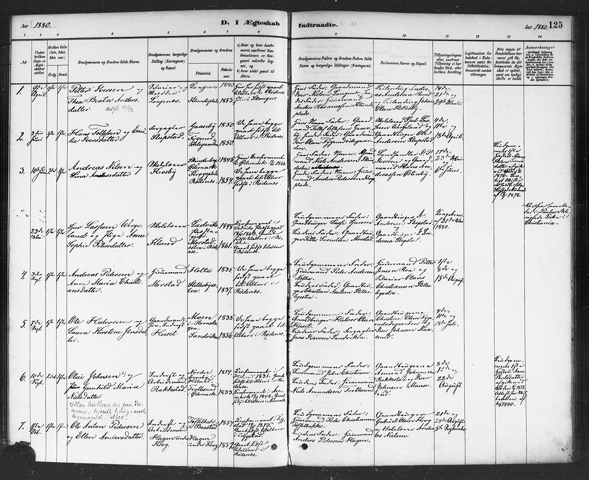 Rødenes prestekontor Kirkebøker, AV/SAO-A-2005/F/Fa/L0009: Parish register (official) no. I 9, 1880-1889, p. 125