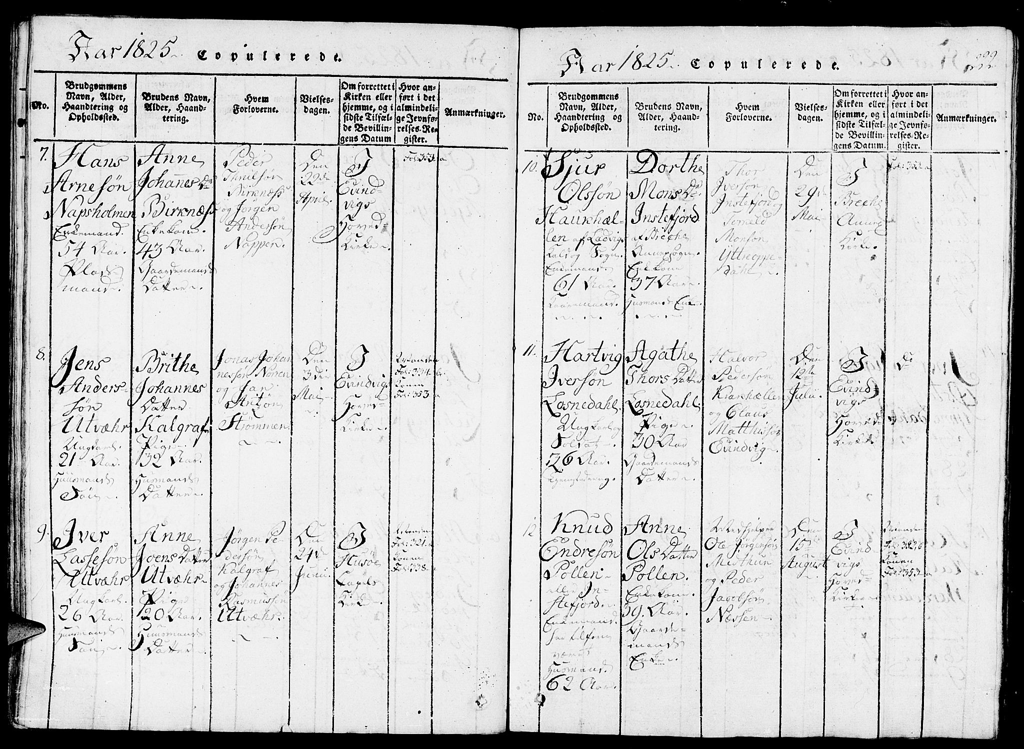 Gulen sokneprestembete, AV/SAB-A-80201/H/Haa/Haaa/L0018: Parish register (official) no. A 18, 1816-1825, p. 222