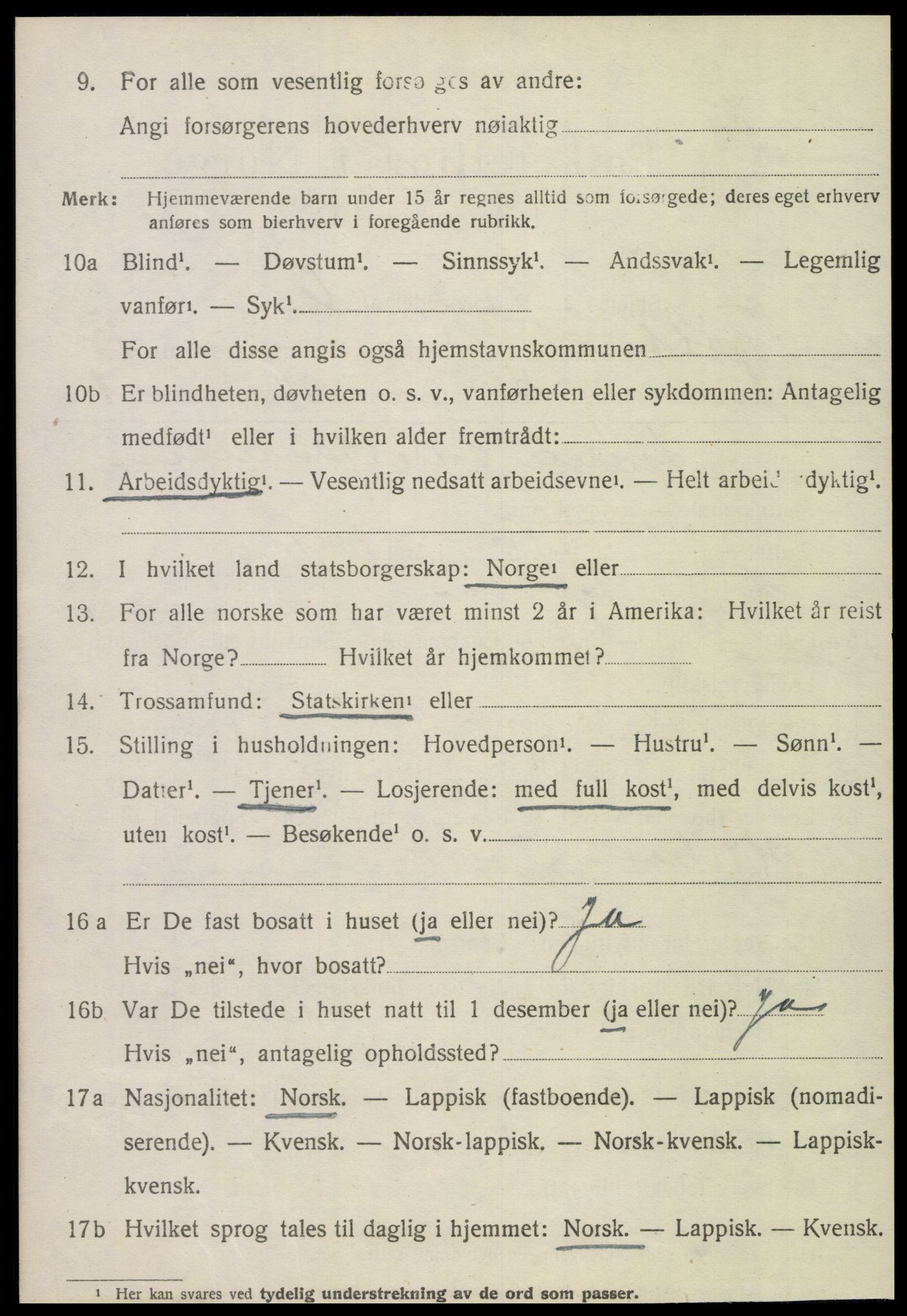 SAT, 1920 census for Tjøtta, 1920, p. 5372