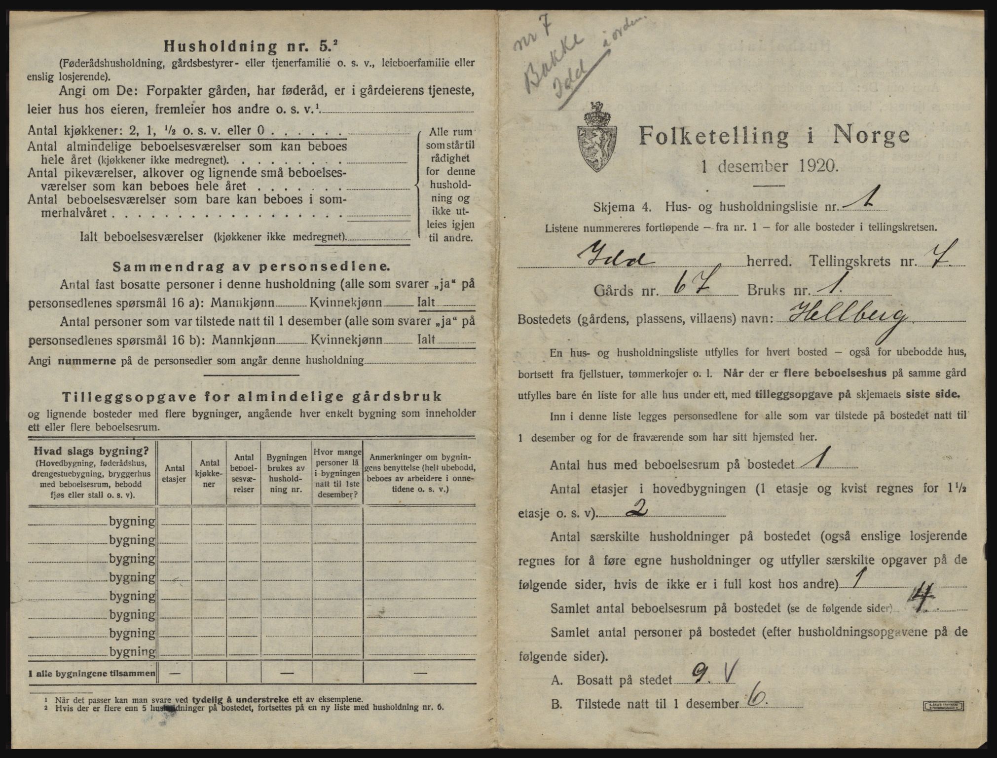 SAO, 1920 census for Idd, 1920, p. 1030