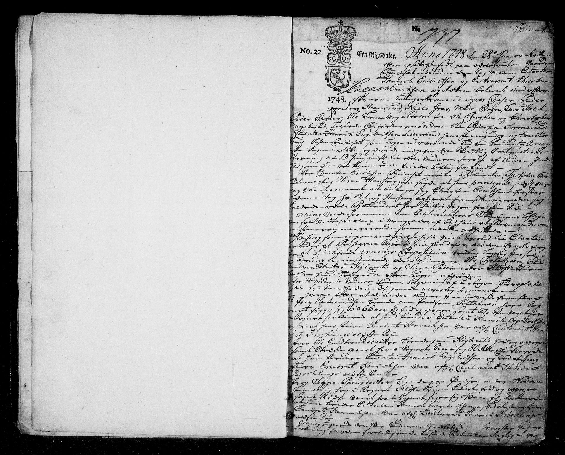Aker sorenskriveri, SAO/A-10895/F/Fb/L0040: Tingbok, 1748-1753, p. 0b-1a