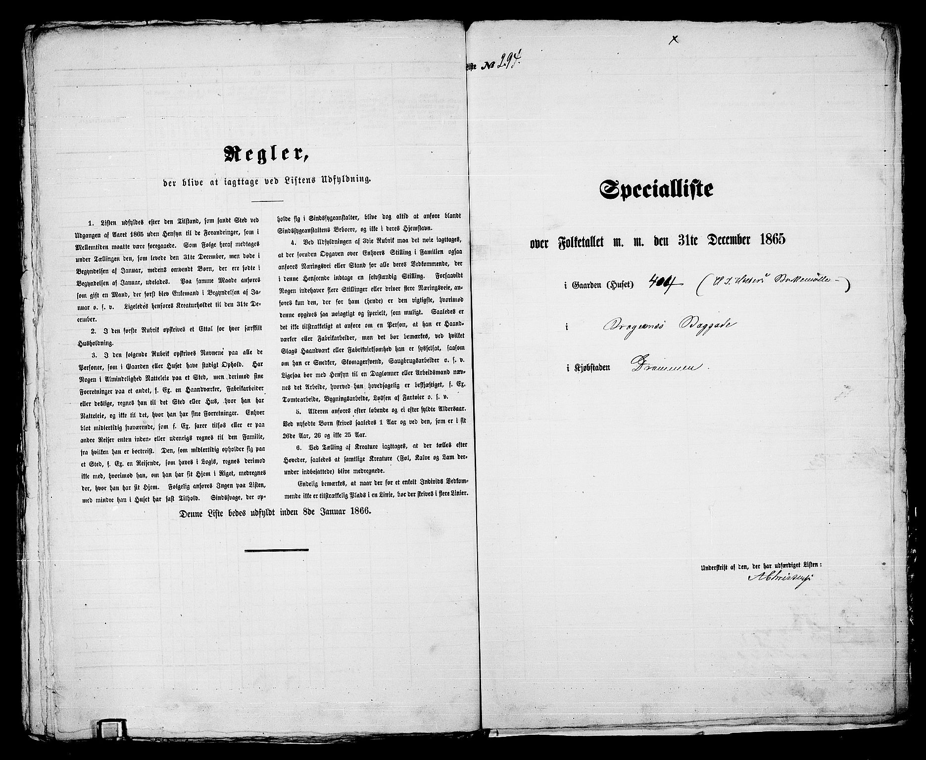 RA, 1865 census for Bragernes in Drammen, 1865, p. 617