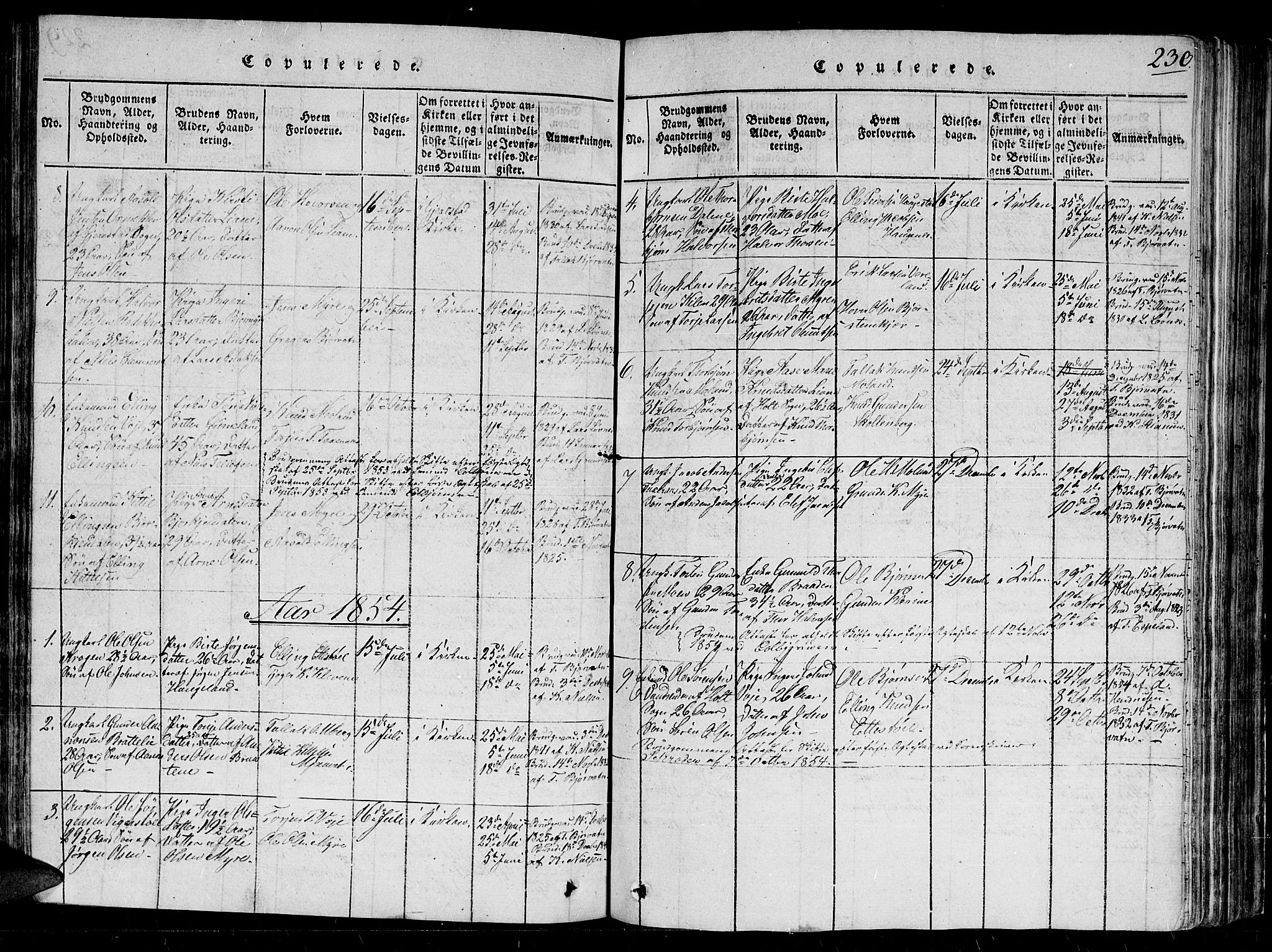 Gjerstad sokneprestkontor, AV/SAK-1111-0014/F/Fb/Fbb/L0001: Parish register (copy) no. B 1, 1813-1863, p. 230