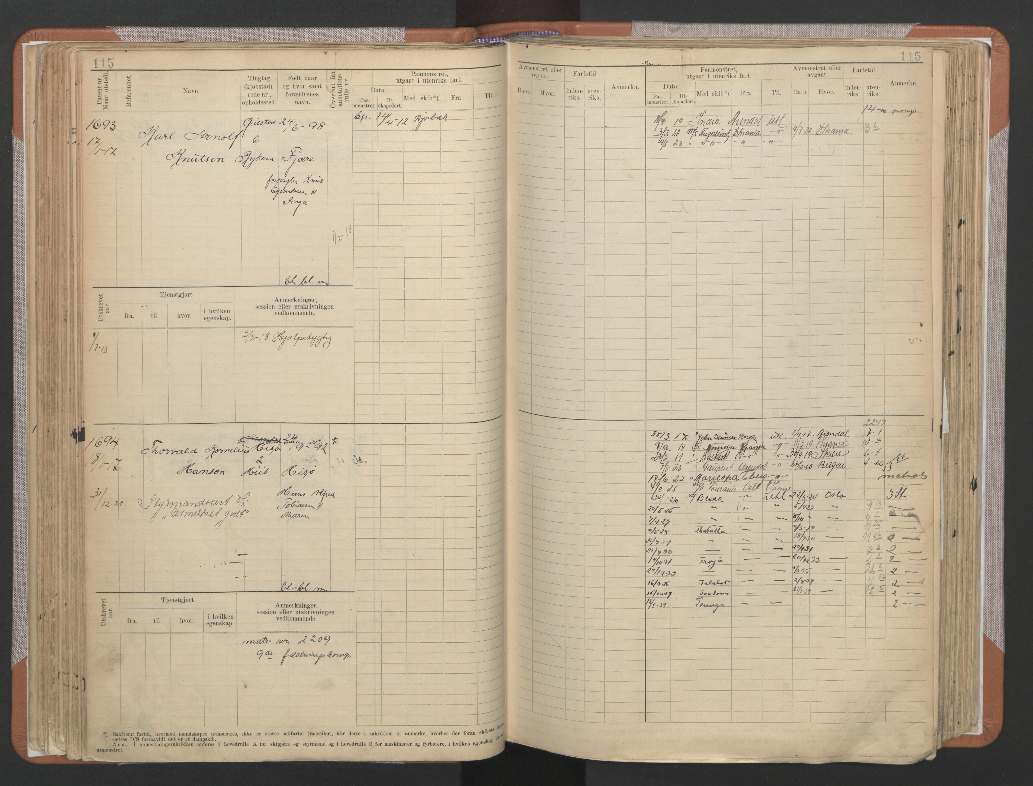 Arendal mønstringskrets, AV/SAK-2031-0012/F/Fb/L0022: Hovedrulle A nr 1466-2242, S-20, 1914-1930, p. 120