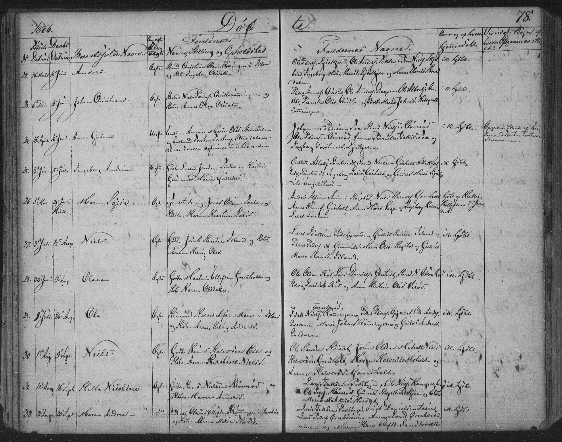 Siljan kirkebøker, SAKO/A-300/F/Fa/L0001: Parish register (official) no. 1, 1831-1870, p. 78
