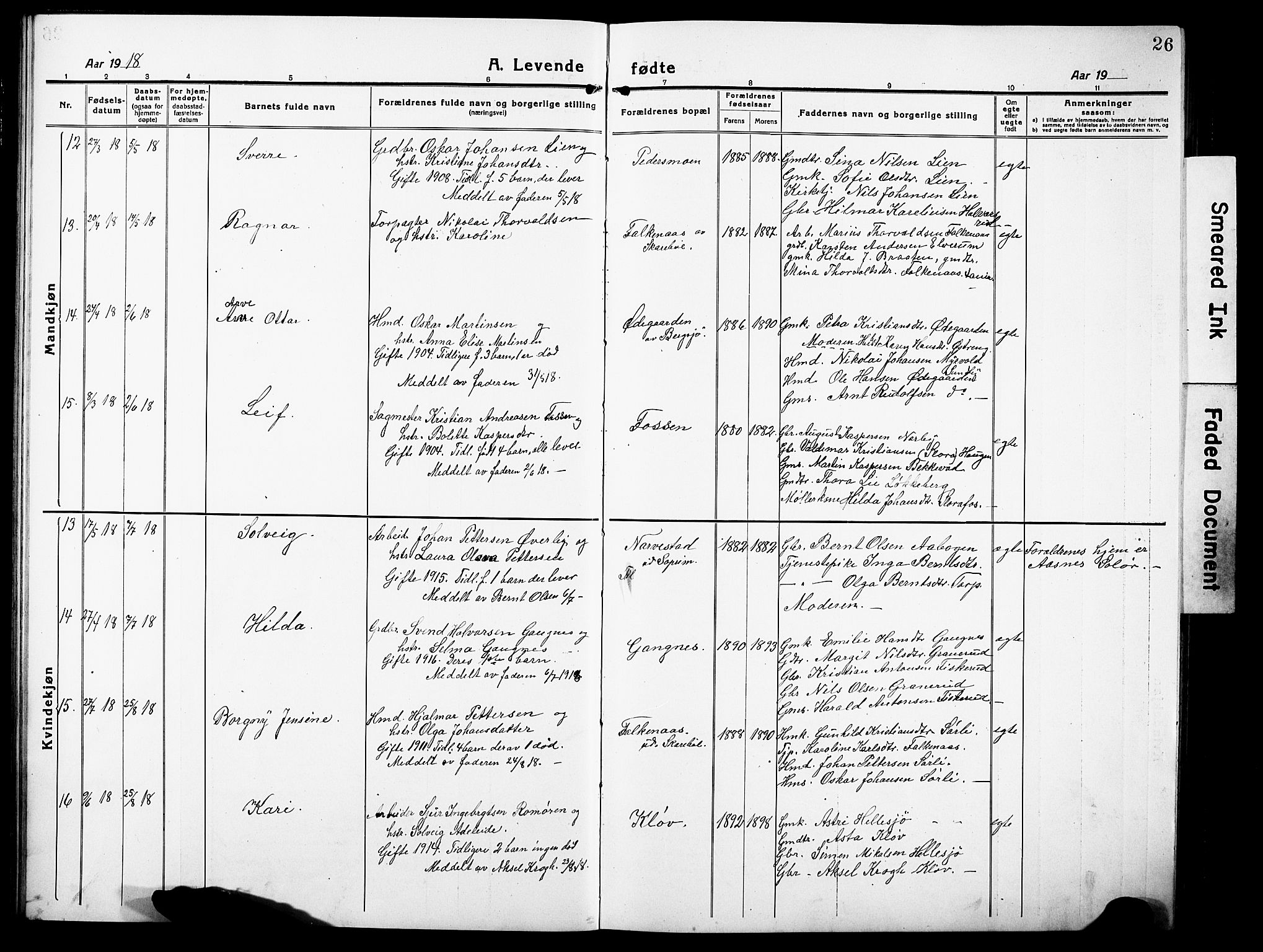 Høland prestekontor Kirkebøker, AV/SAO-A-10346a/G/Gb/L0002: Parish register (copy) no. II 2, 1915-1933, p. 26