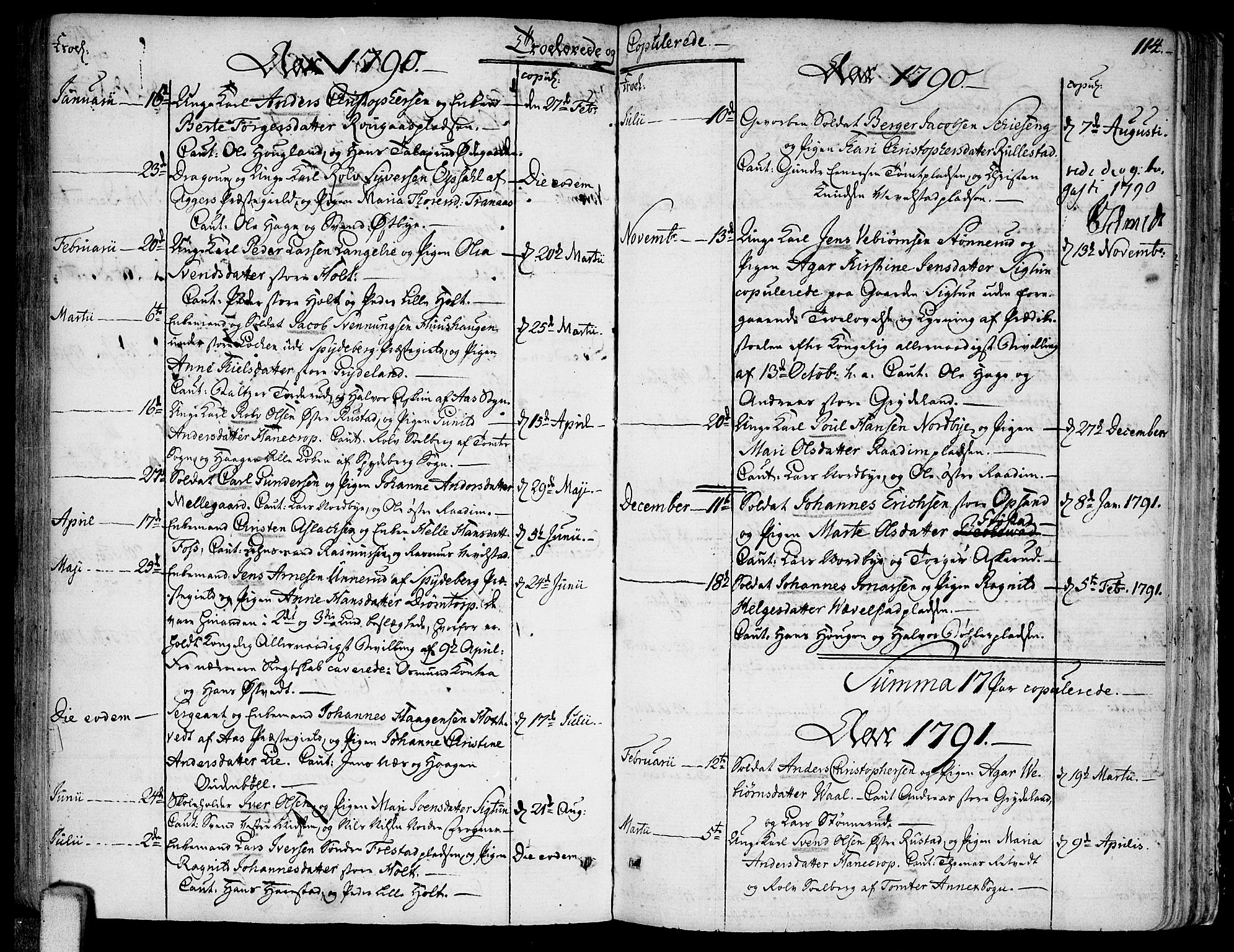 Kråkstad prestekontor Kirkebøker, SAO/A-10125a/F/Fa/L0002: Parish register (official) no. I 2, 1786-1814, p. 114