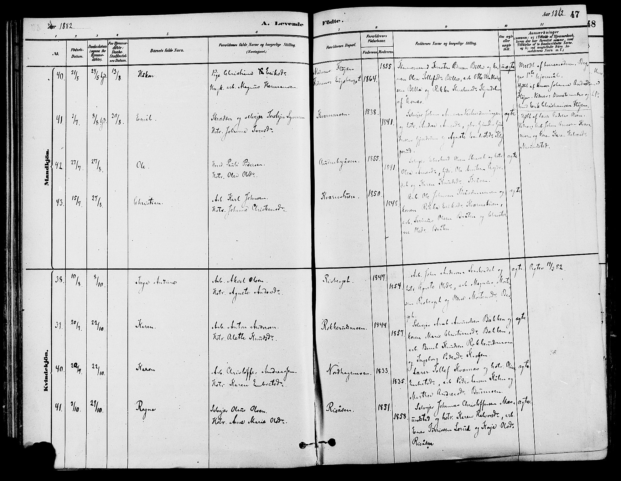 Våler prestekontor, Hedmark, AV/SAH-PREST-040/H/Ha/Haa/L0002: Parish register (official) no. 3, 1879-1911, p. 47