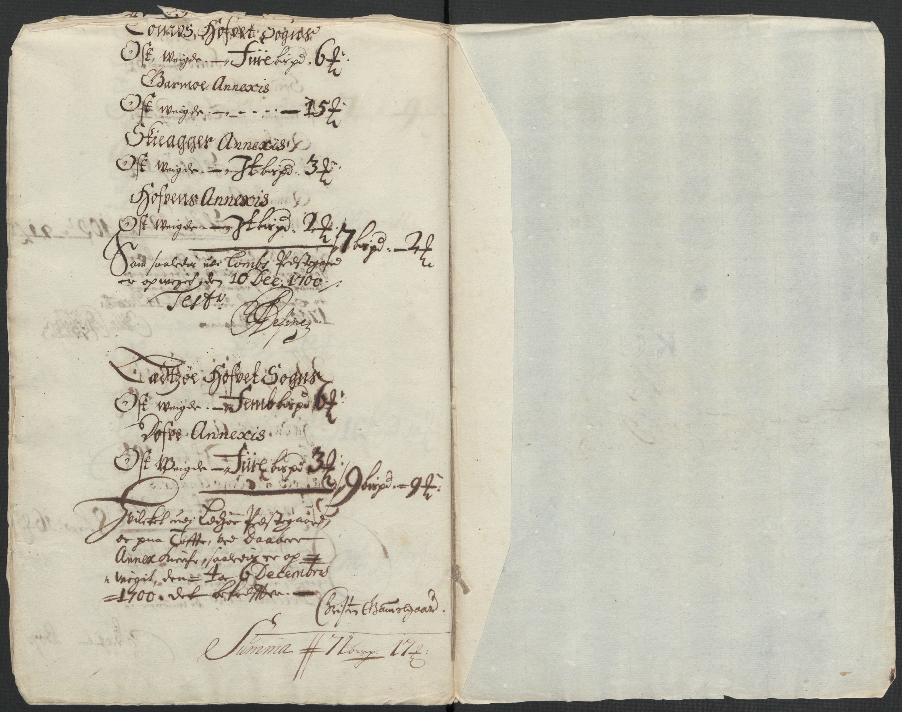 Rentekammeret inntil 1814, Reviderte regnskaper, Fogderegnskap, AV/RA-EA-4092/R17/L1173: Fogderegnskap Gudbrandsdal, 1700, p. 126