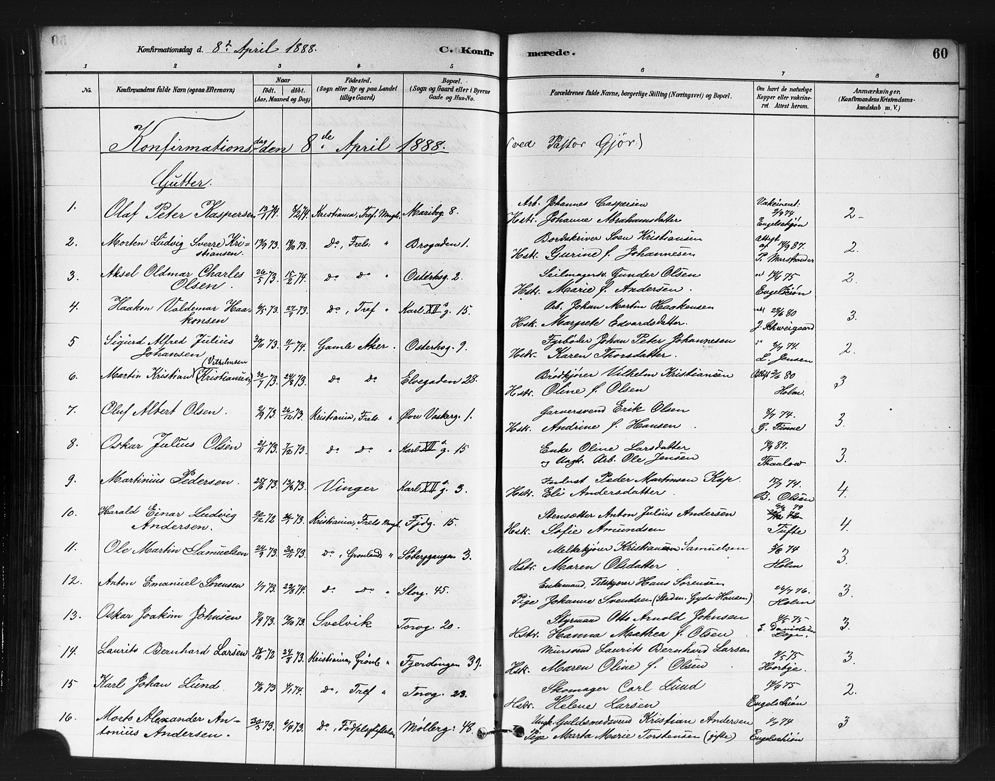 Jakob prestekontor Kirkebøker, SAO/A-10850/F/Fa/L0004: Parish register (official) no. 4, 1880-1894, p. 60