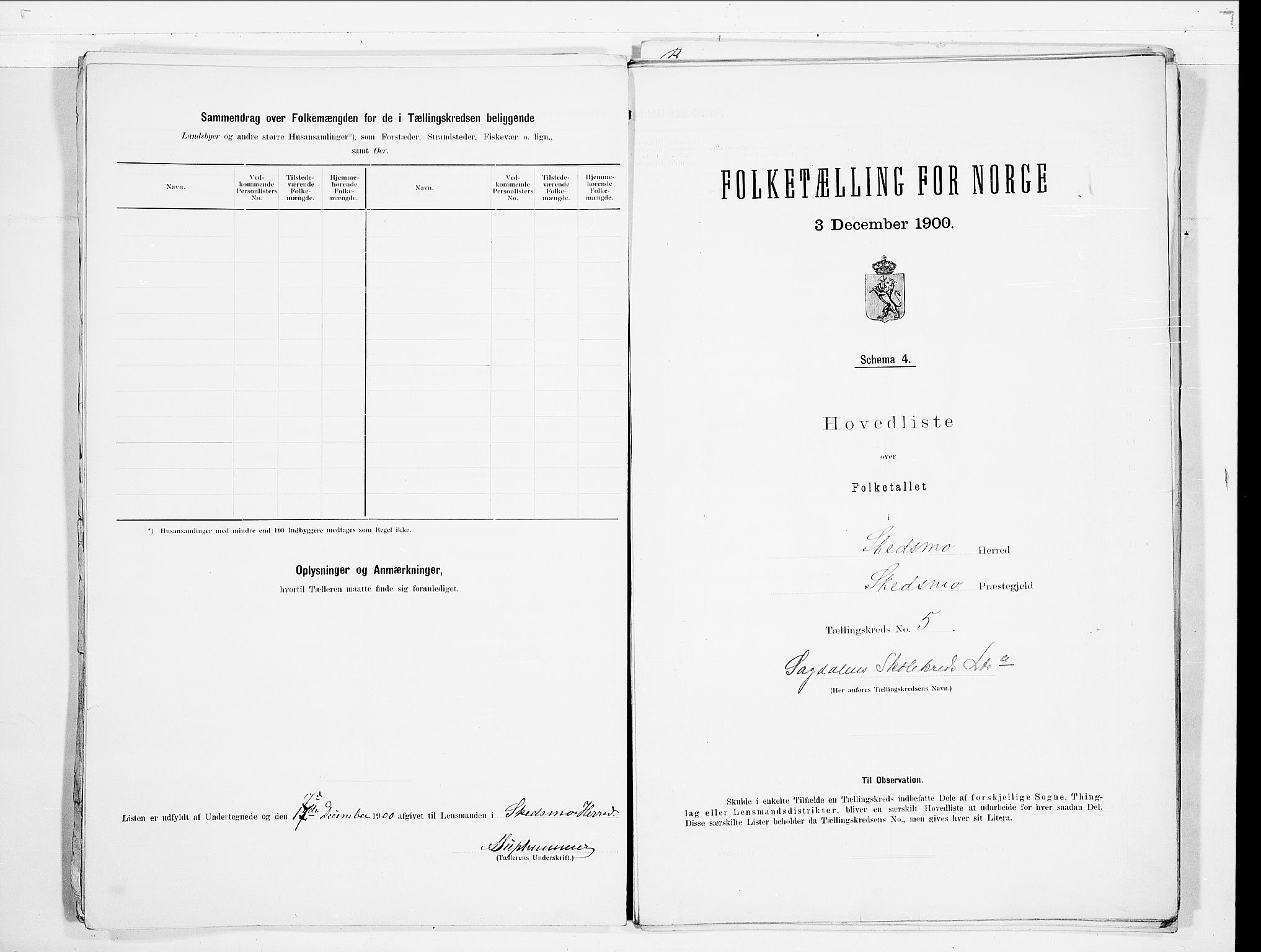SAO, 1900 census for Skedsmo, 1900, p. 14
