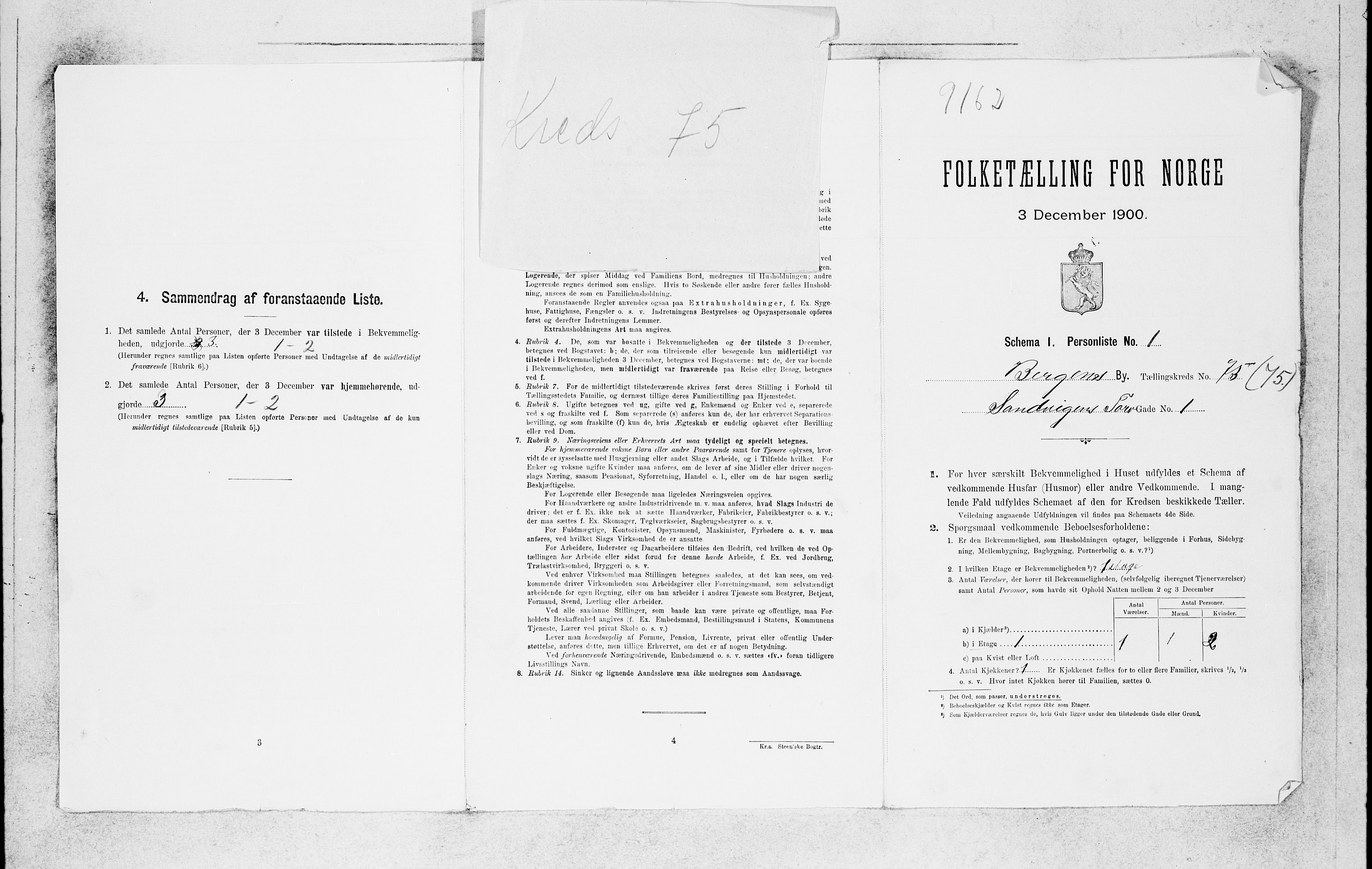 SAB, 1900 census for Bergen, 1900, p. 15414